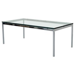 Florence Knoll Coffee Table in Glass and Chrome, USA, 1970s