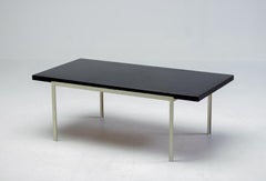 Florence Knoll Coffee Table in White Enameled Steel and Black Laminate, 1952