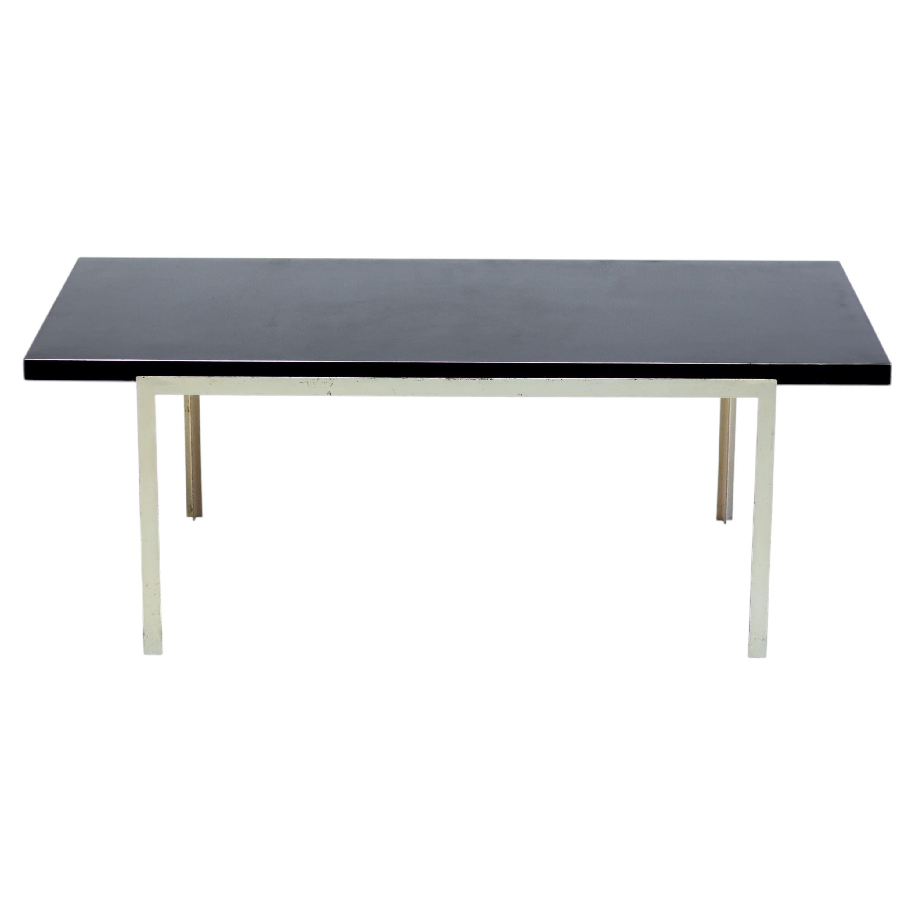 Florence Knoll Coffee Table in White Enameled Steel and Black Laminate, 1952