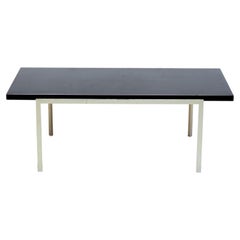 Florence Knoll Coffee Table in White Enameled Steel and Black Laminate, 1952