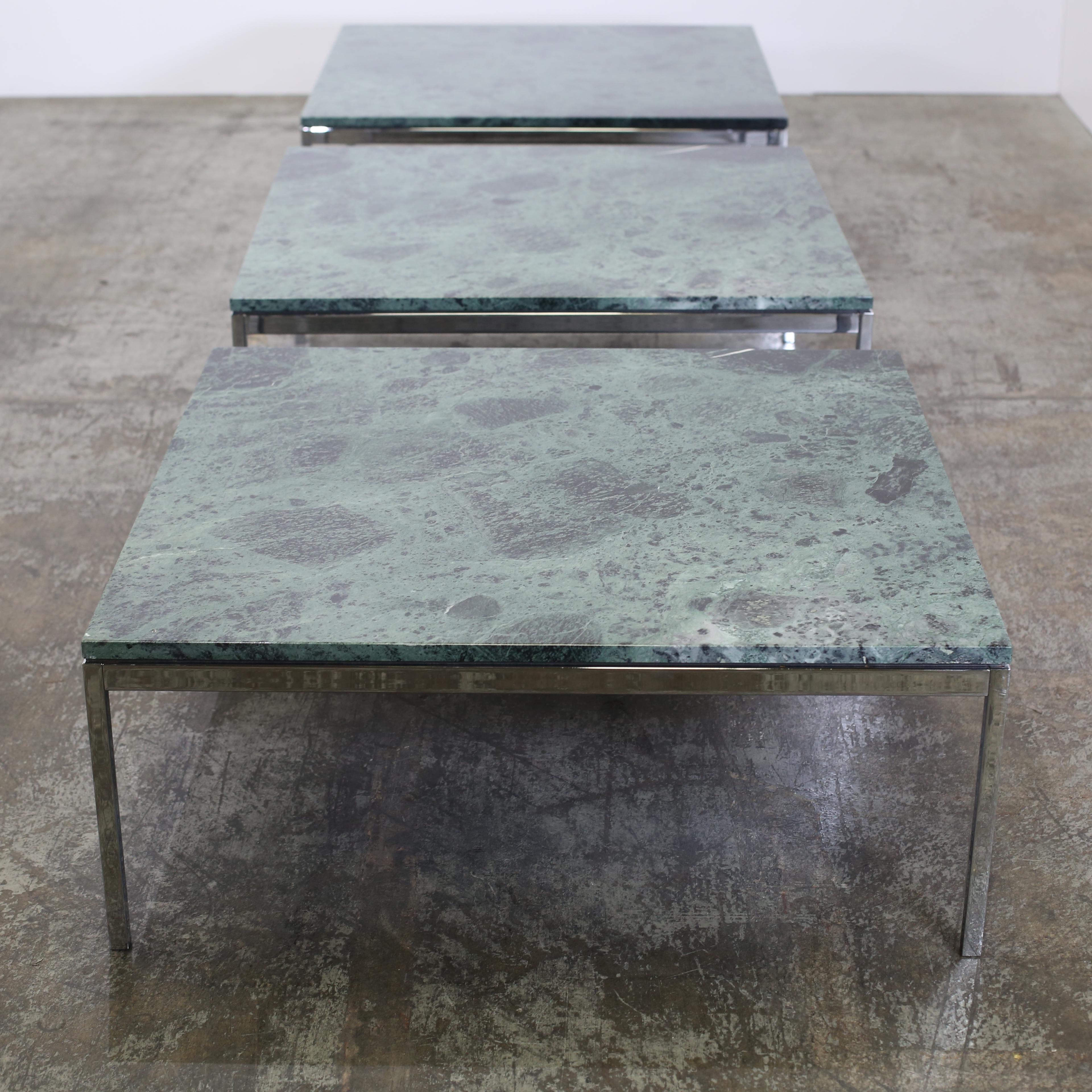 Florence Knoll Coffee Table with Verde Alpi Marble Top For Sale 4