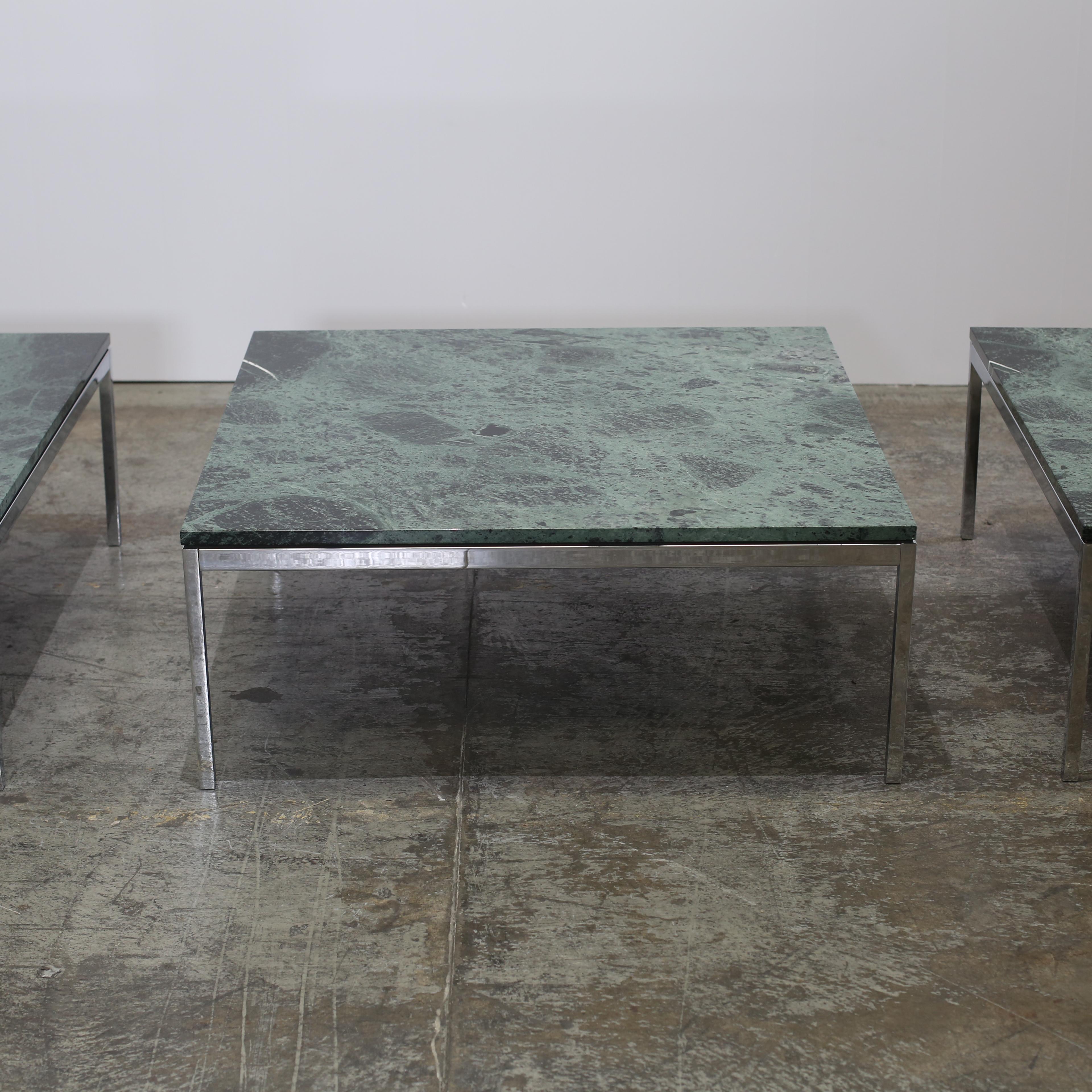 20th Century Florence Knoll Coffee Table with Verde Alpi Marble Top For Sale