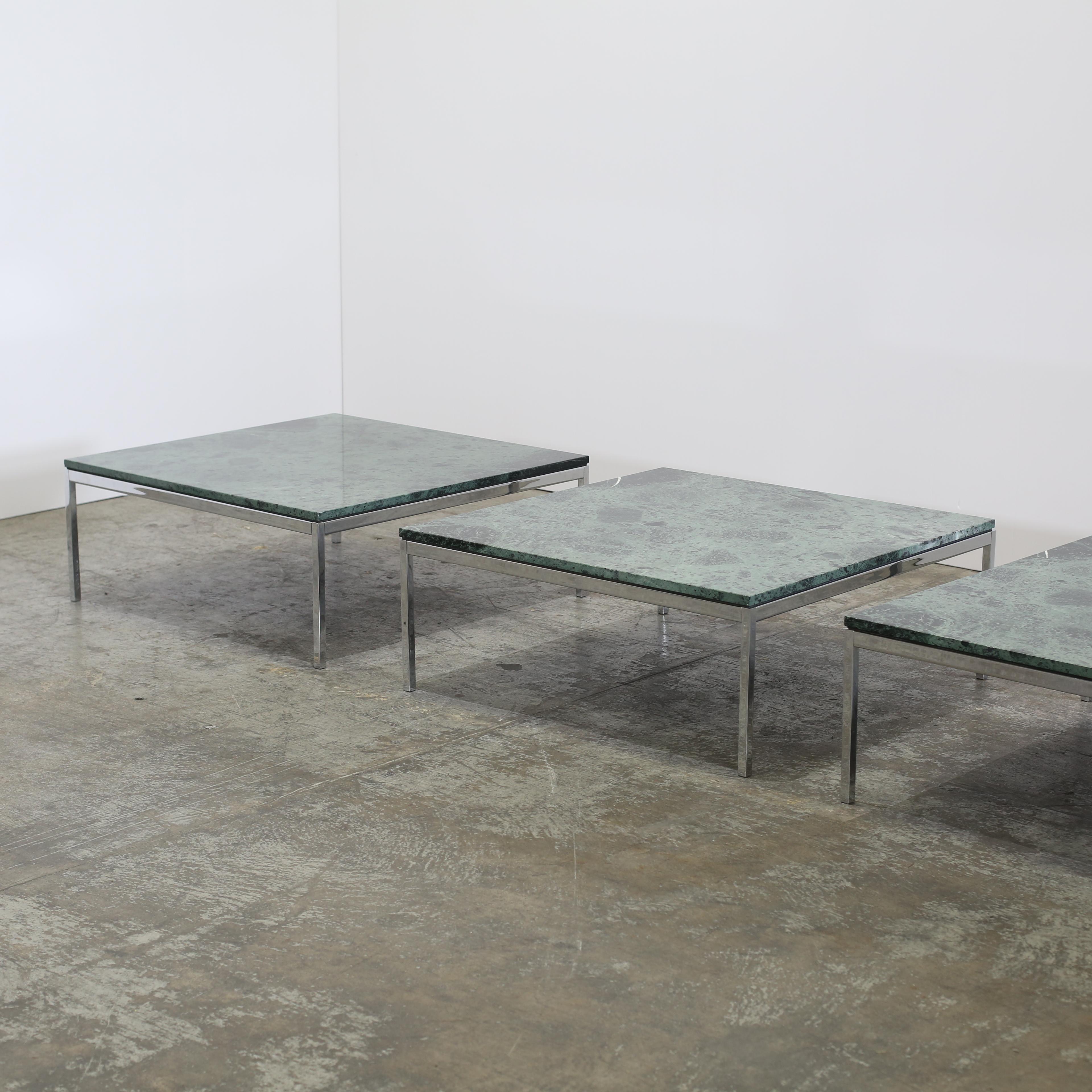 Florence Knoll Coffee Table with Verde Alpi Marble Top For Sale 1