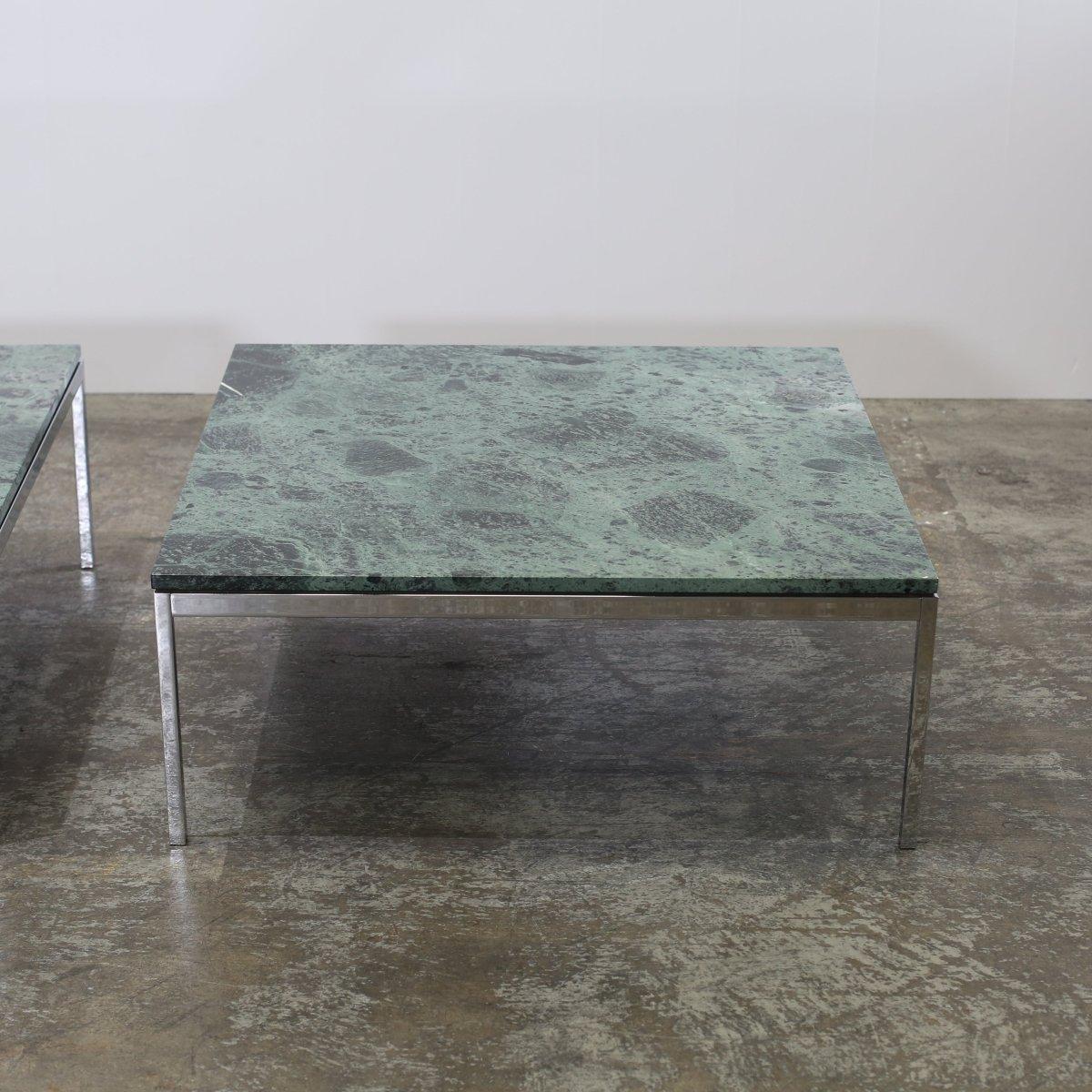 Florence Knoll Coffee Table with Verde Alpi Marble Top For Sale 2