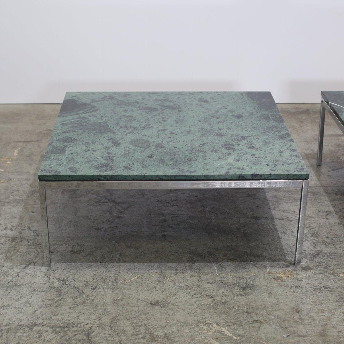 Florence Knoll Coffee Table with Verde Alpi Marble Top For Sale 3