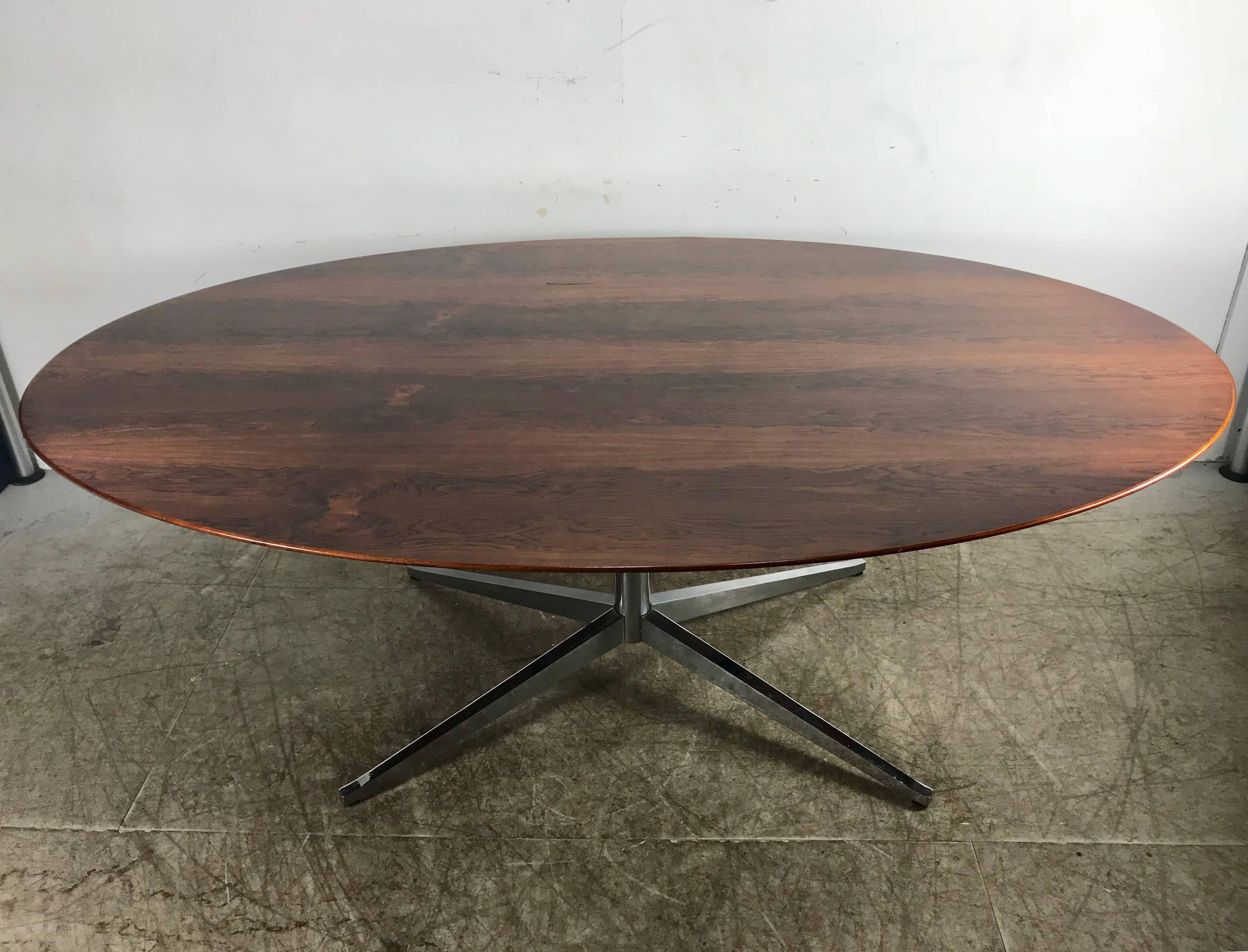 Mid-Century Modern Florence Knoll Conference or Dining Table, Rosewood Top for Knoll