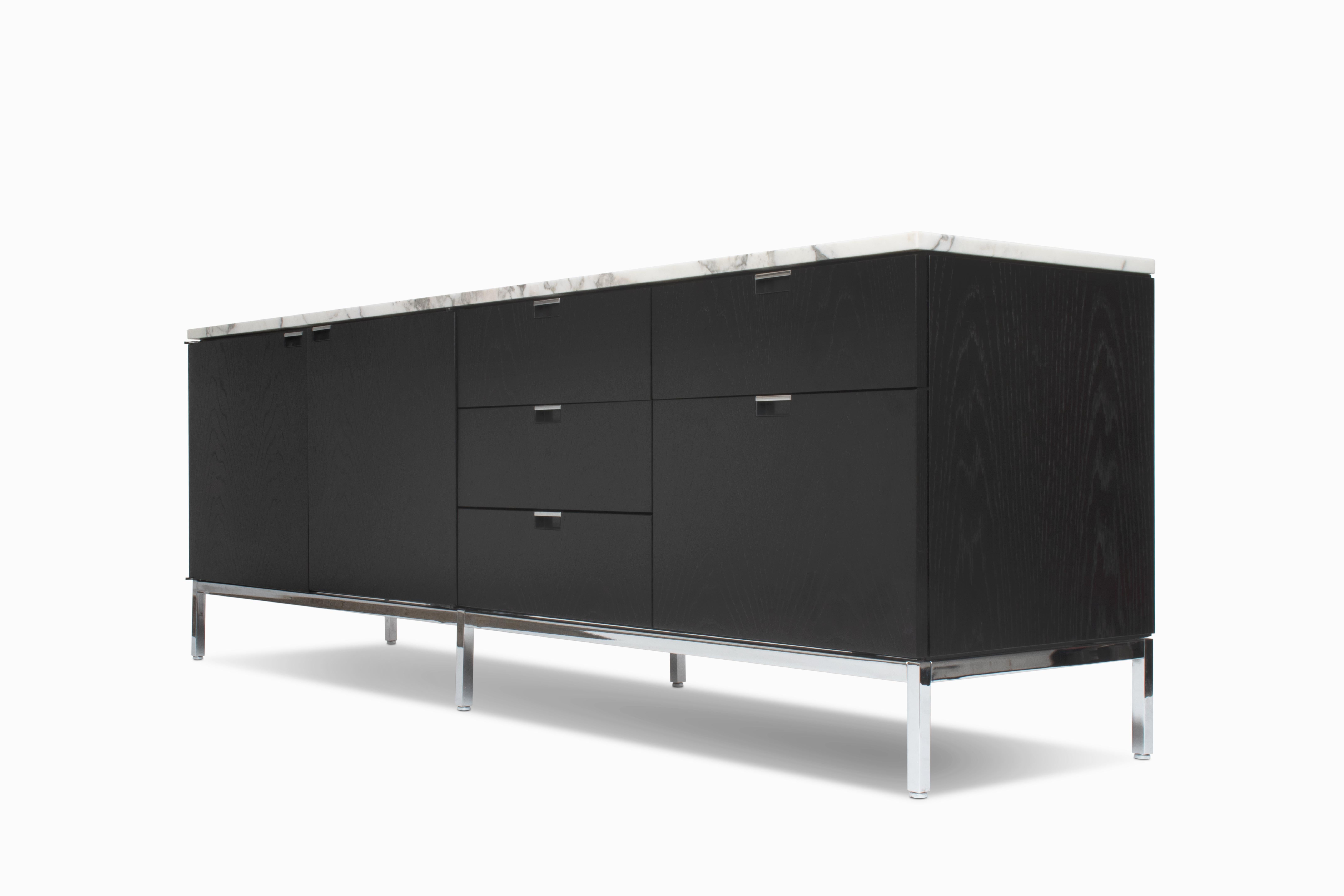 Florence Knoll Credenza Quercia ebanizzata e Marmo in vendita 2