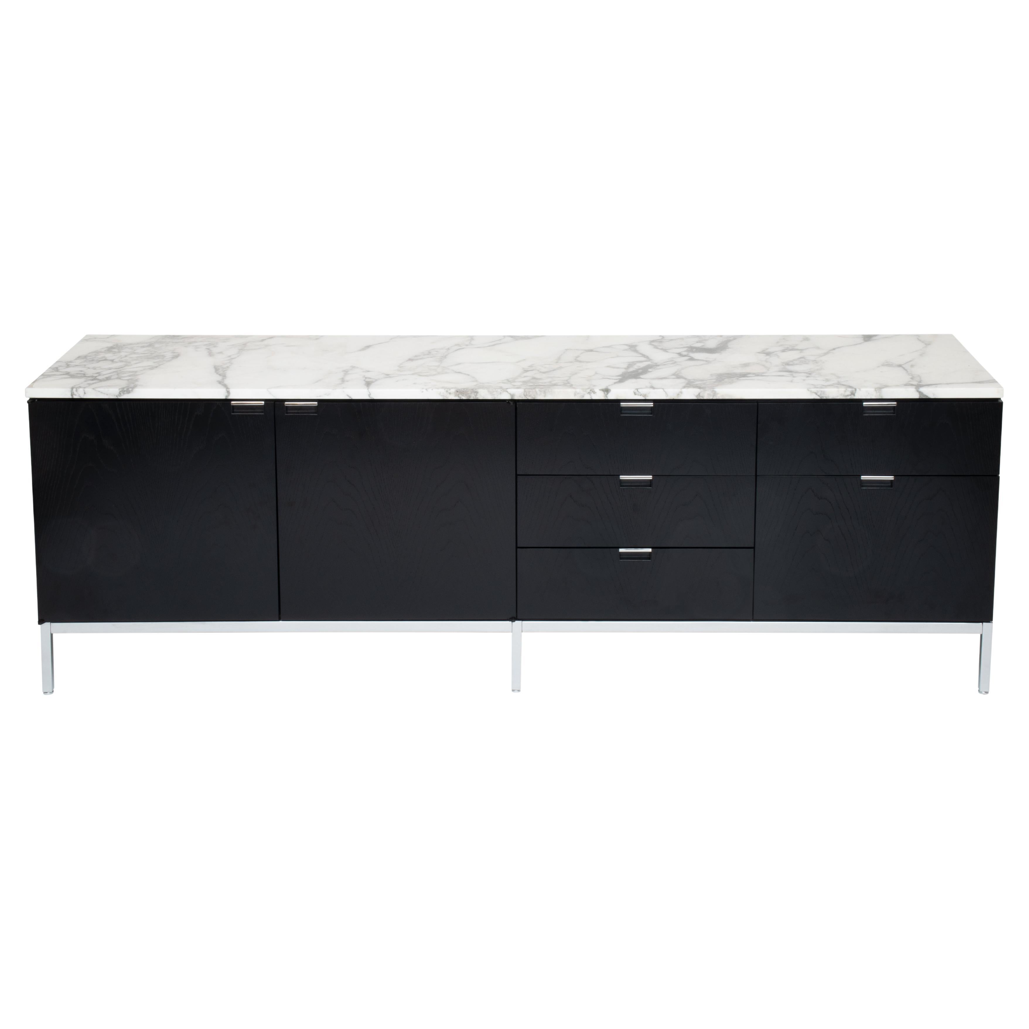 Florence Knoll Credenza Ebonized Oak and Marble