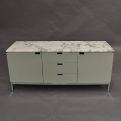 Florence Knoll Credenza in Grey/Green and Marble, 1961