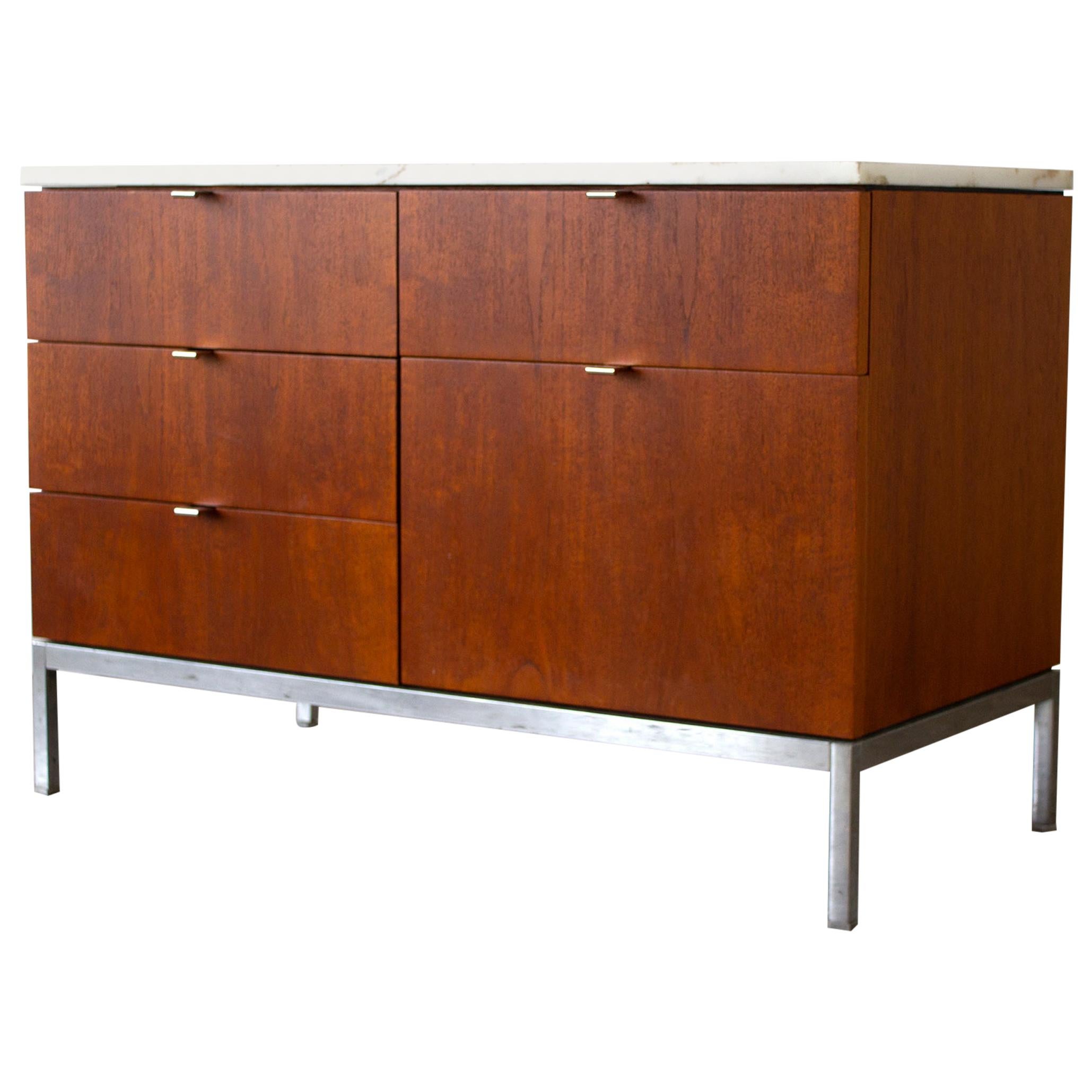 Florence Knoll Credenza in Teak and Marble