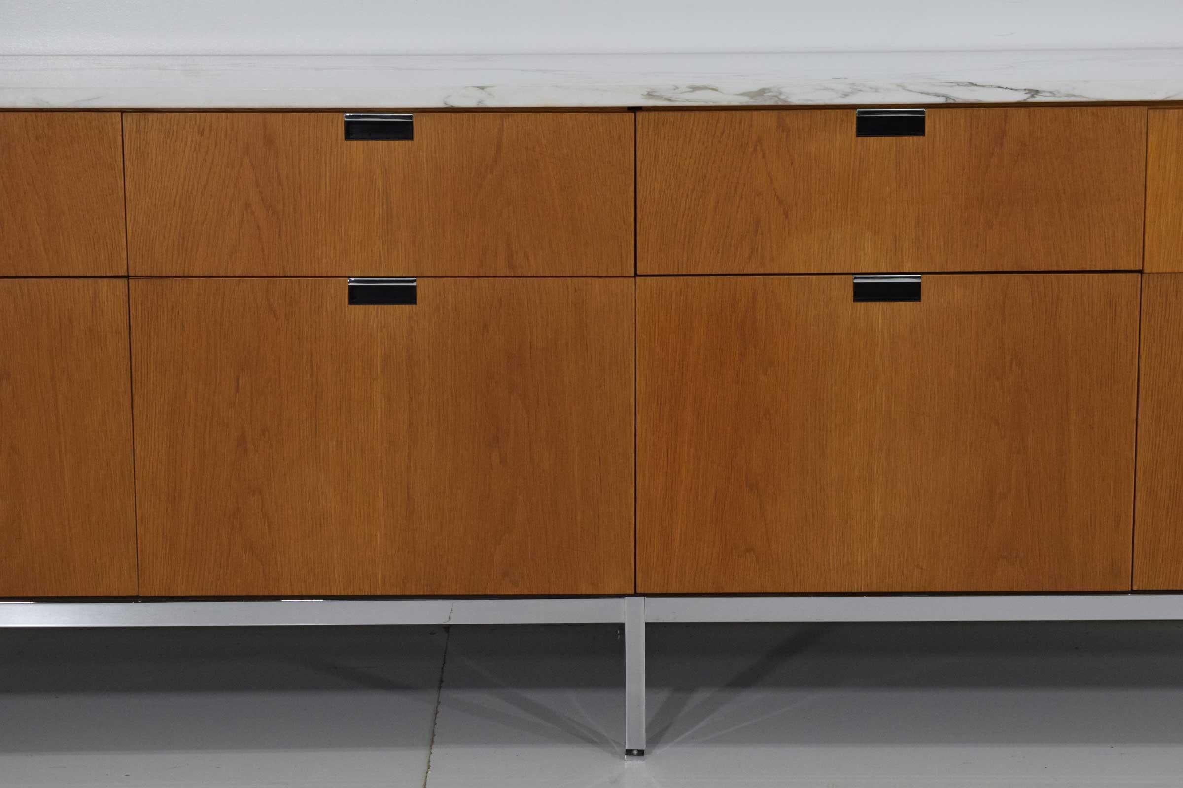Florence Knoll credenza 4 position. Finished back.