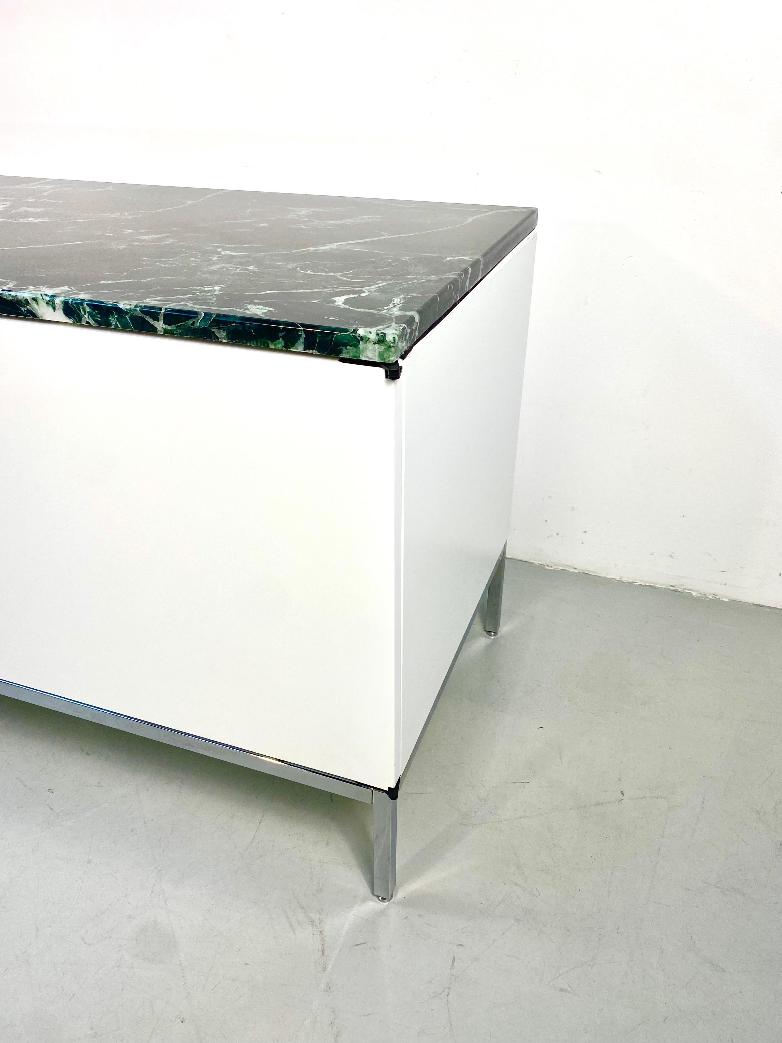 Florence Knoll Credenza New Edition with Alpi Verdi Marble Top, 2010s For Sale 6