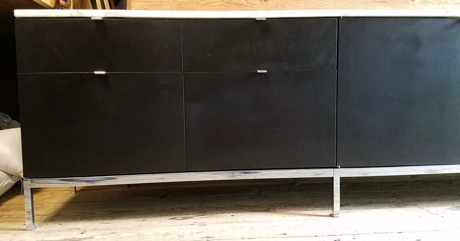Mid-20th Century Florence Knoll Credenza / Sideboard Original Calacatta Marble Top 1961