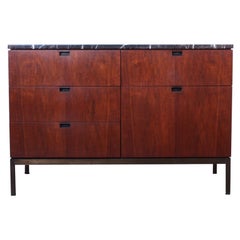 Florence Knoll Credenza with Bronze Base and Stone Top