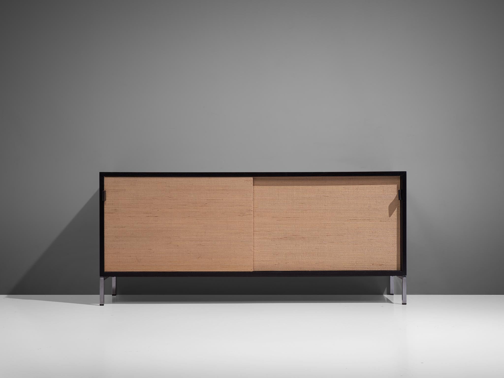 Mid-Century Modern Florence Knoll Credenza with Cane Sliding Doors