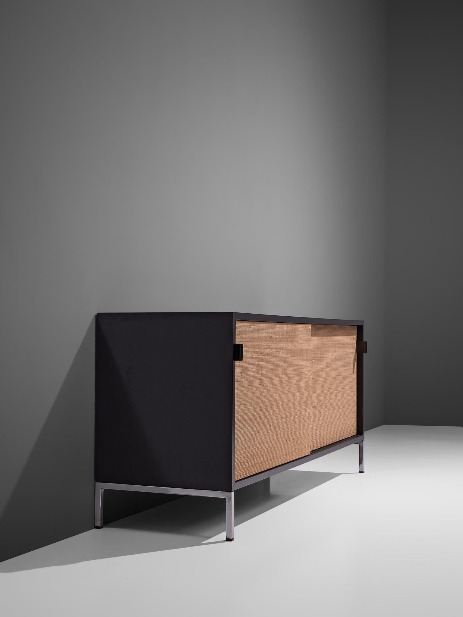 Mid-20th Century Florence Knoll Credenza with Cane Sliding Doors