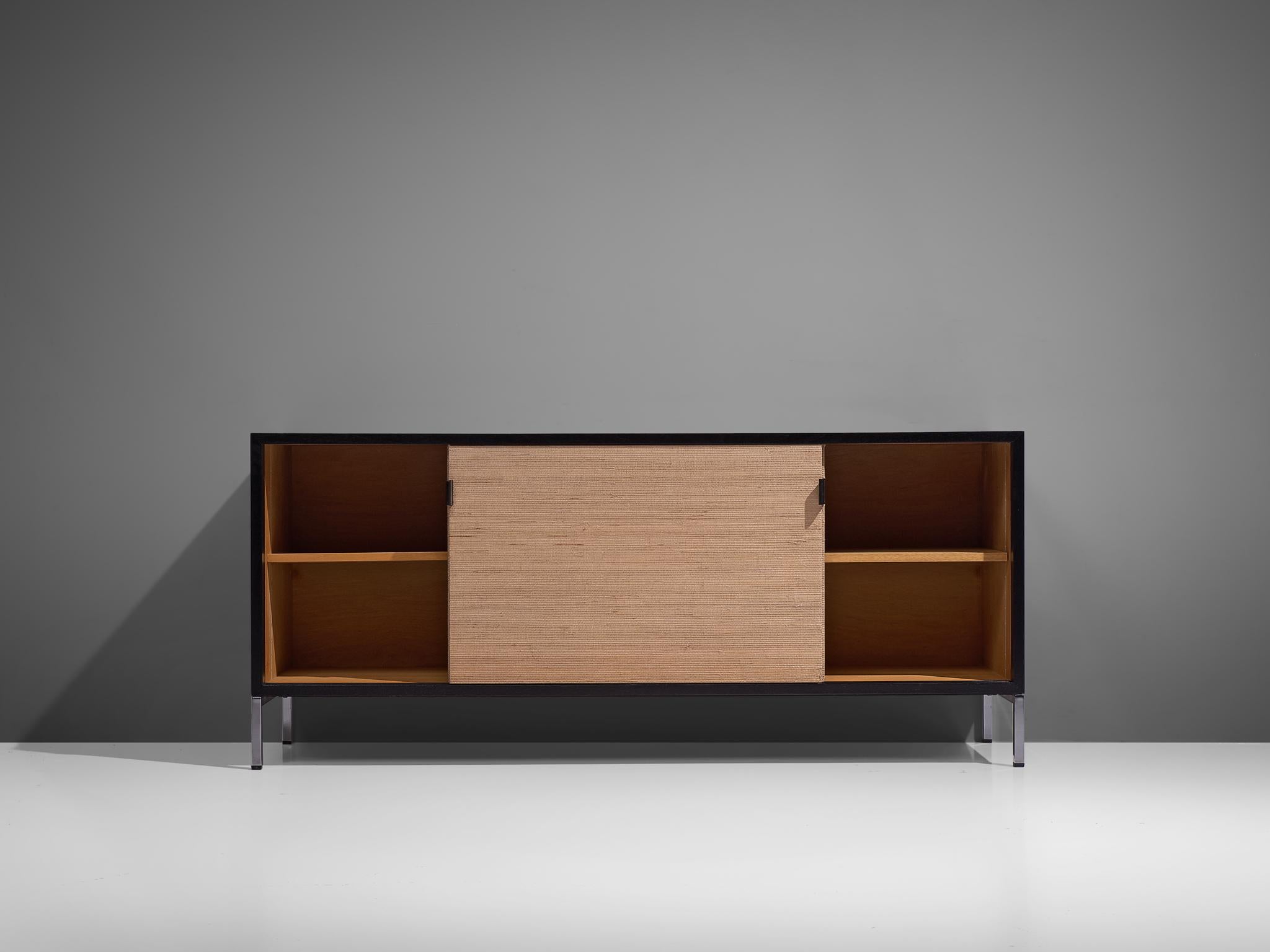 Metal Florence Knoll Credenza with Cane Sliding Doors