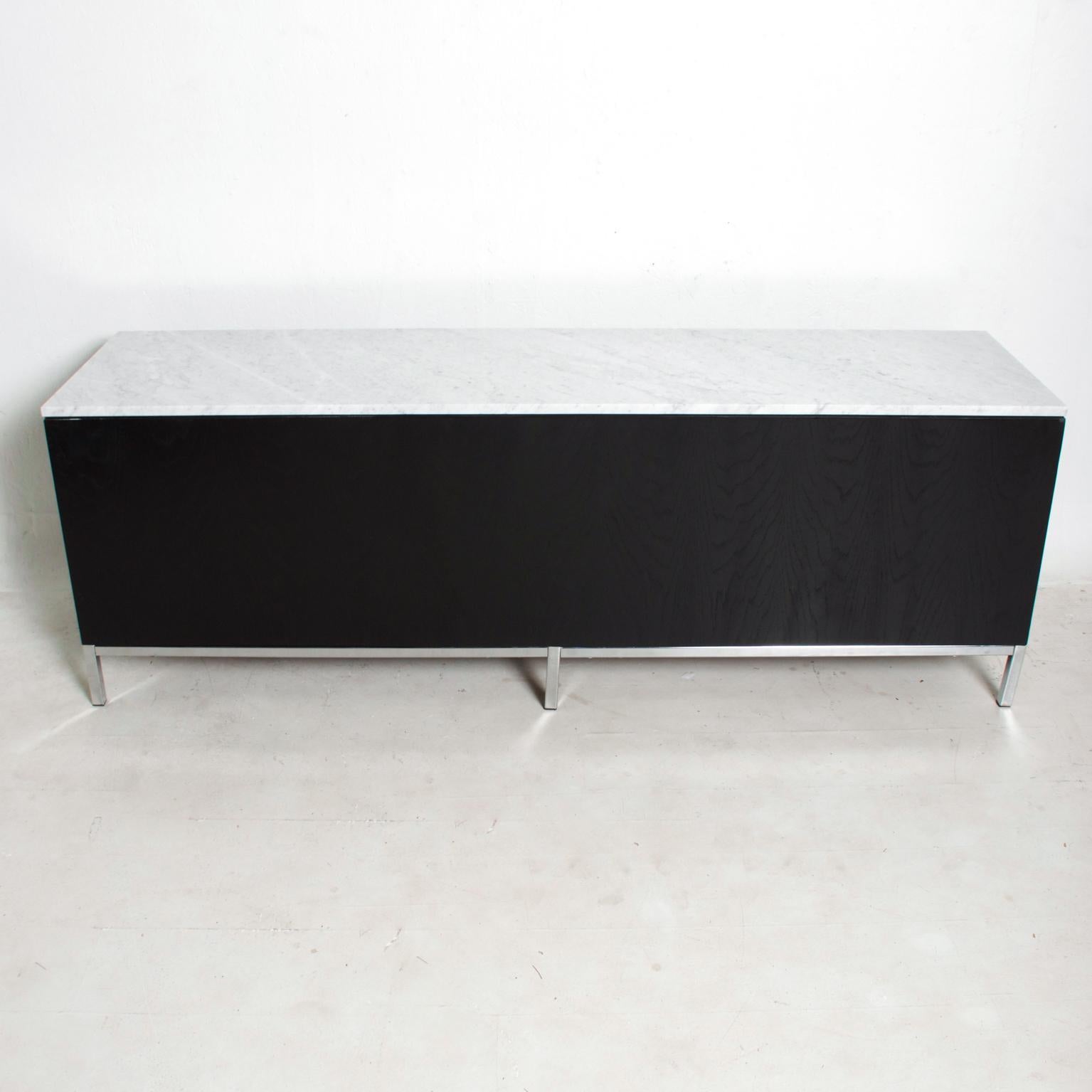 Florence Knoll Credenza with White Carrera Marble in Black Oak 3