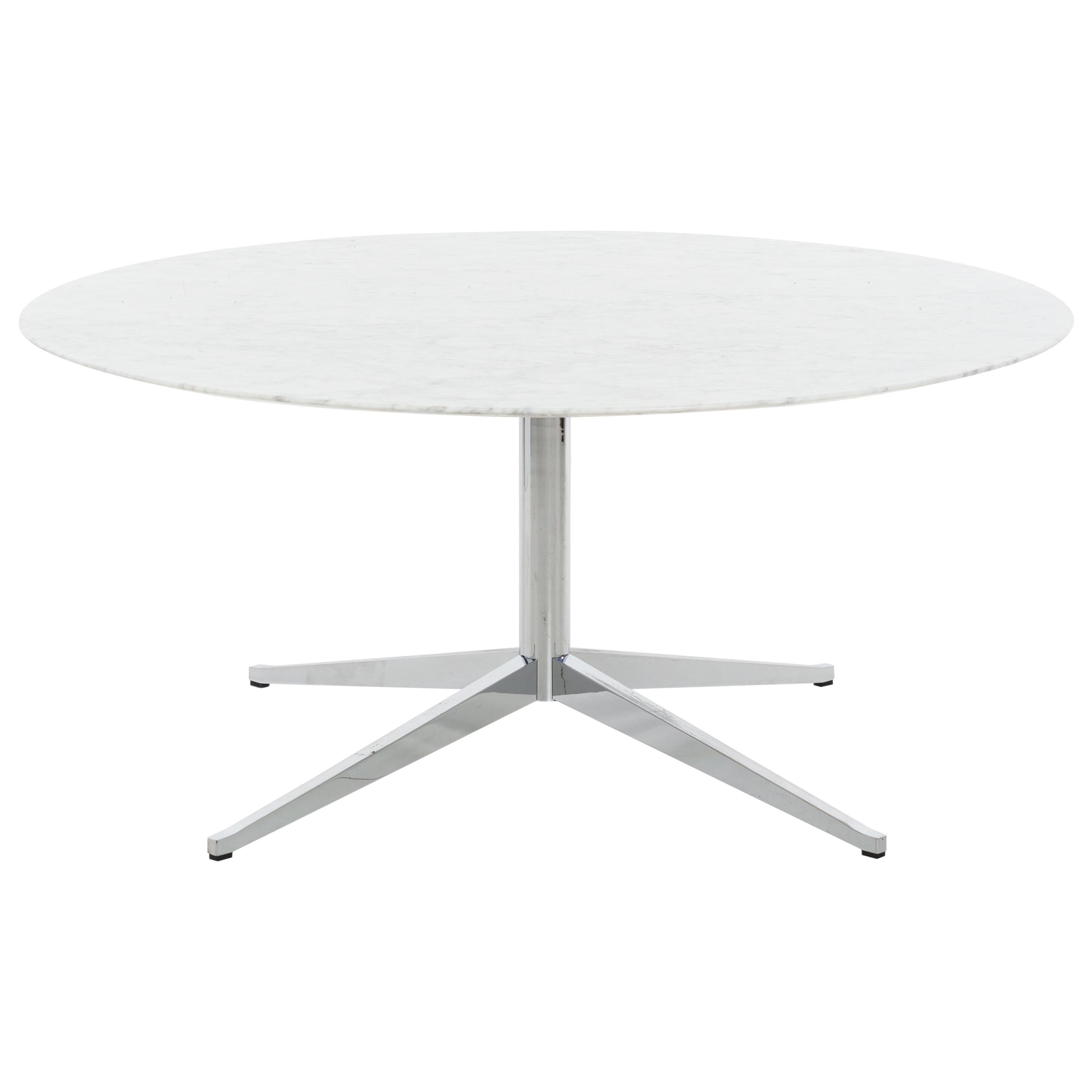 Florence Knoll Custom Round Carrara Marble Dining Table or Desk