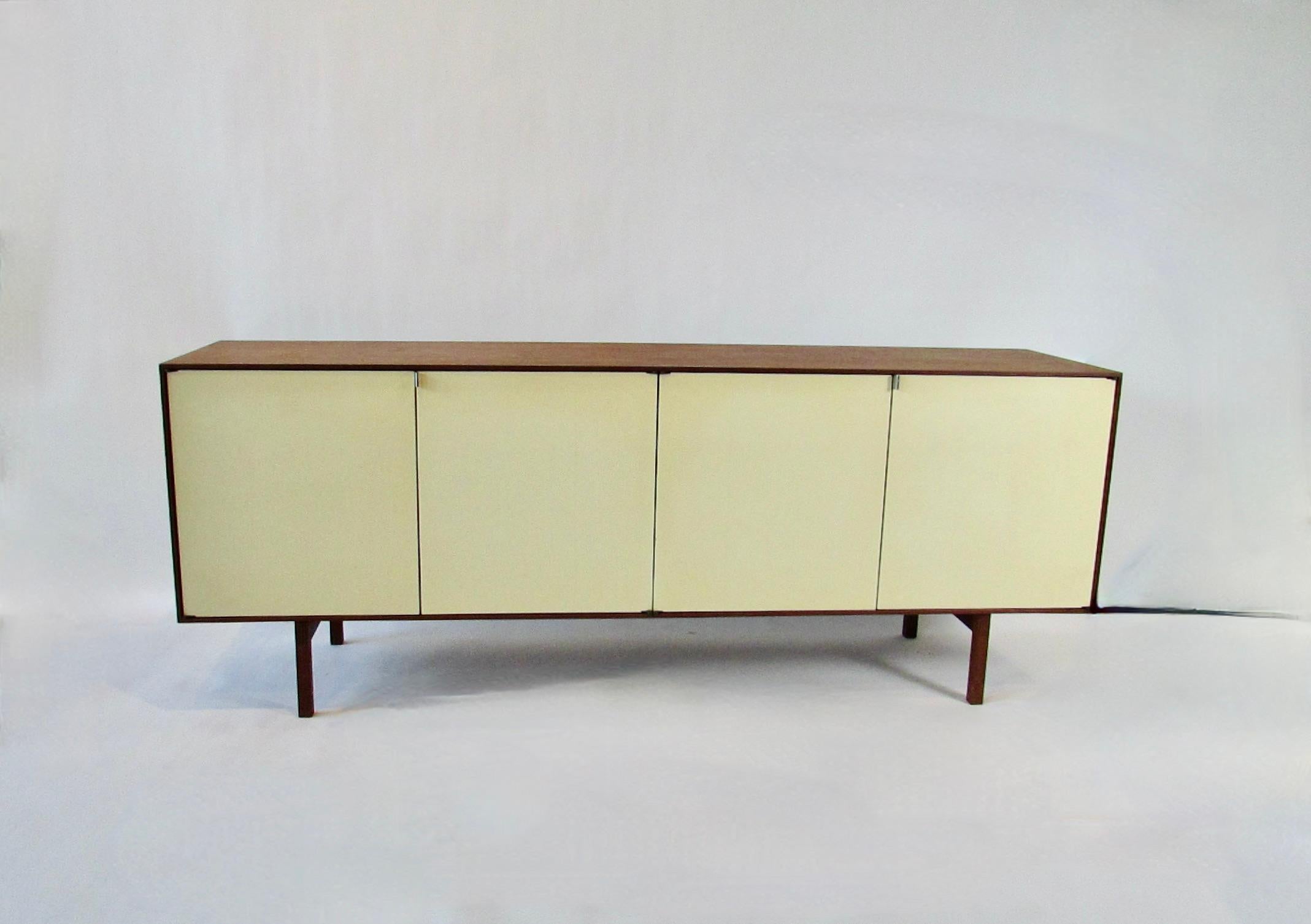 Lacquered Florence Knoll designed four door credenza for Knoll For Sale