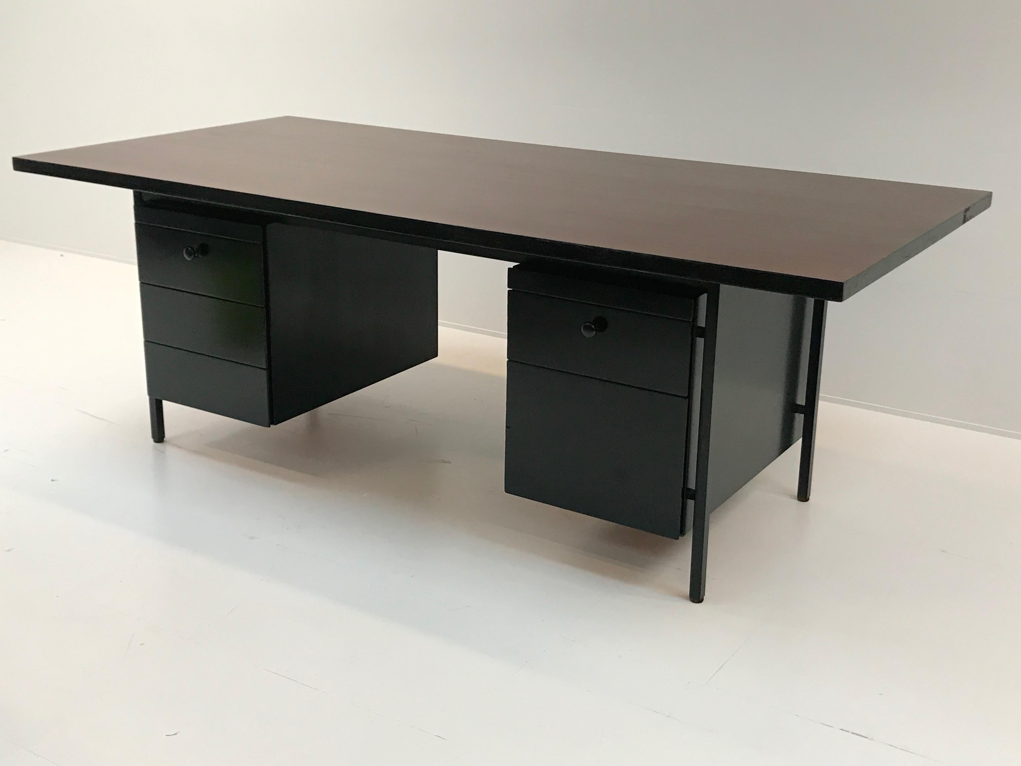 black and brown desk