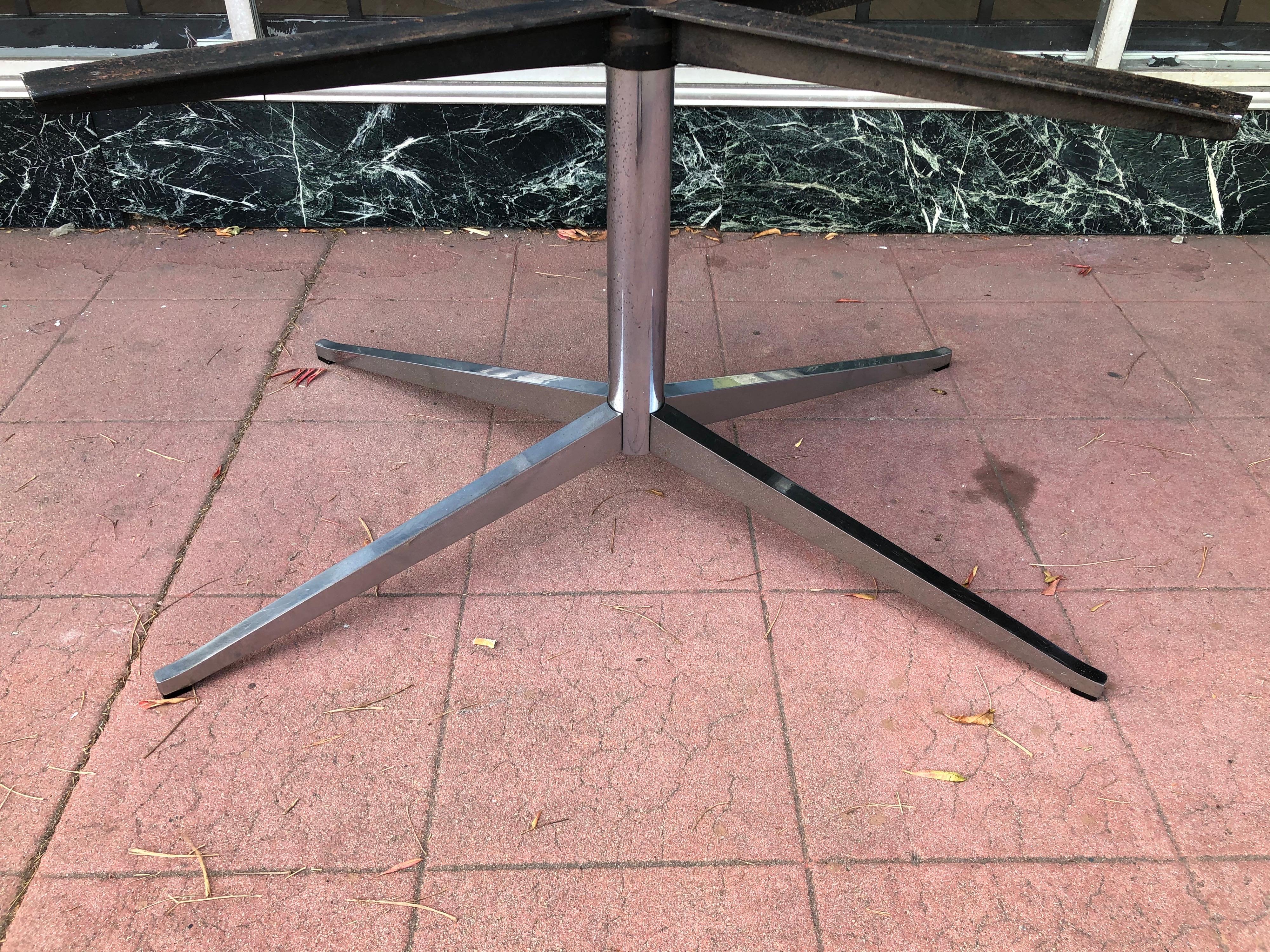 Florence Knoll Dining or Conference Desk Table Chrome Star Base X Large 2
