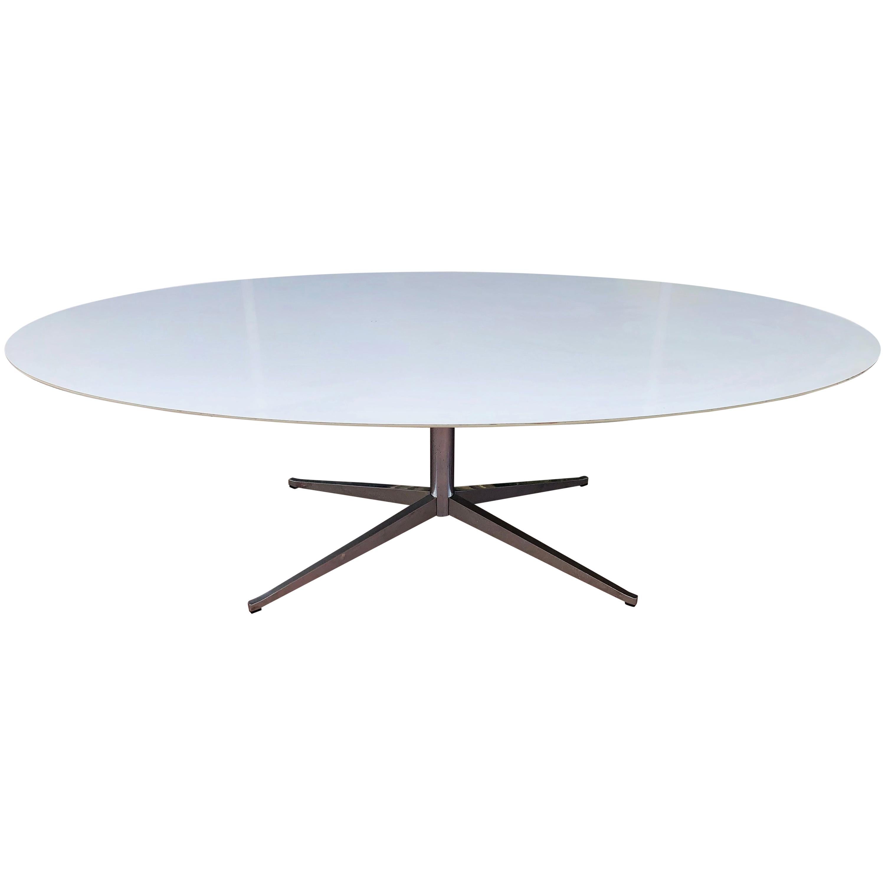 Florence Knoll Dining or Conference Desk Table Chrome Star Base X Large