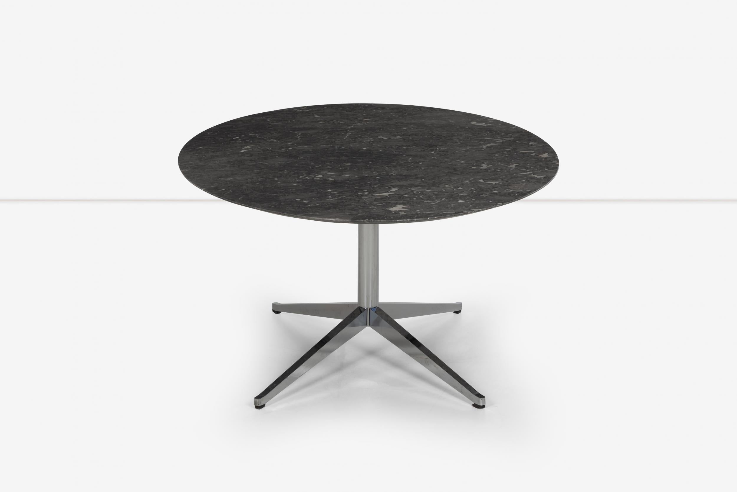 Italian Florence Knoll Dining Table or Desk in Grigio Marquina Satin Finish For Sale