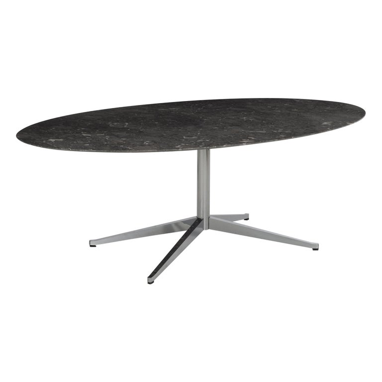Florence Knoll Dining Table or Desk in Grigio Marquina Satin Finish For Sale