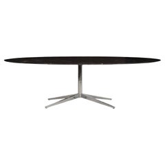 Table ou bureau de salle à manger Florence Knoll - ovale en marbre Nero Marquina