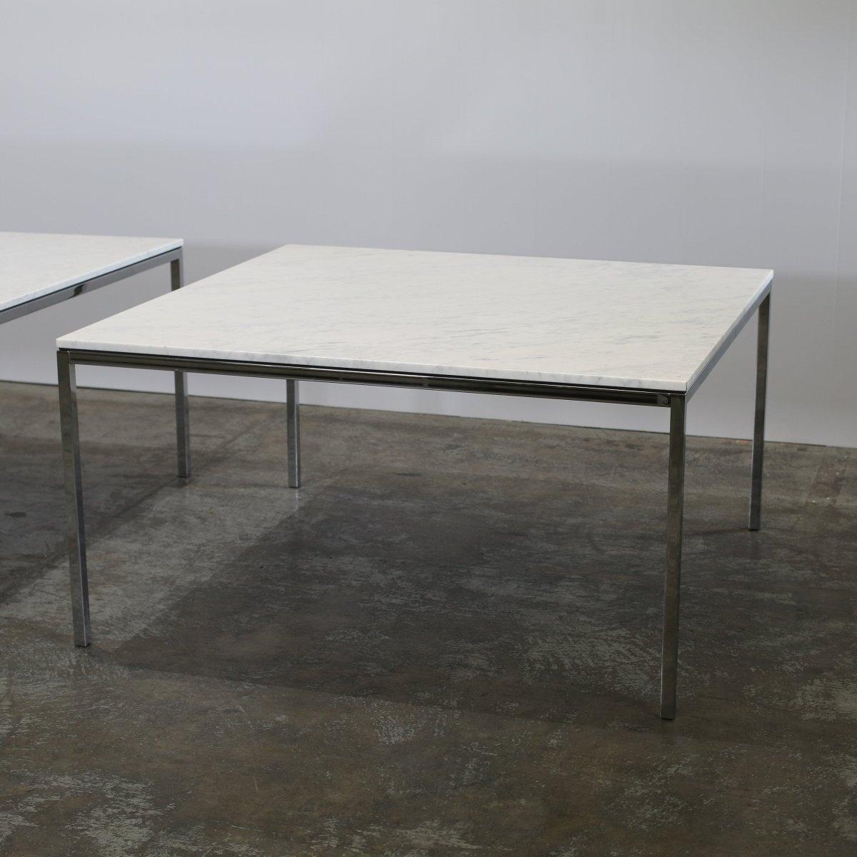 Italian Florence Knoll Dining Table with Marble Top For Sale