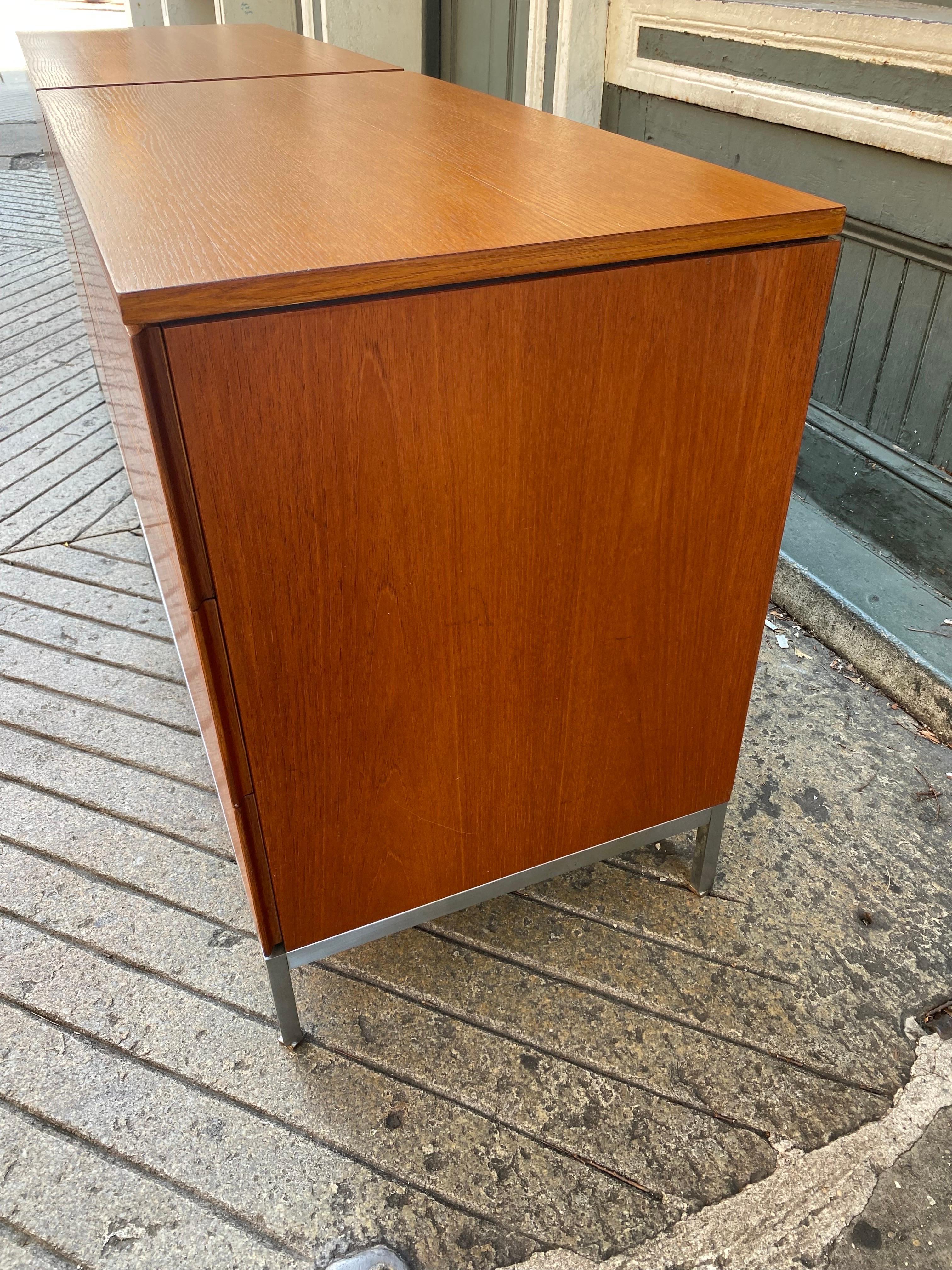Florence Knoll Double Dresser in Teak for Knoll For Sale 2