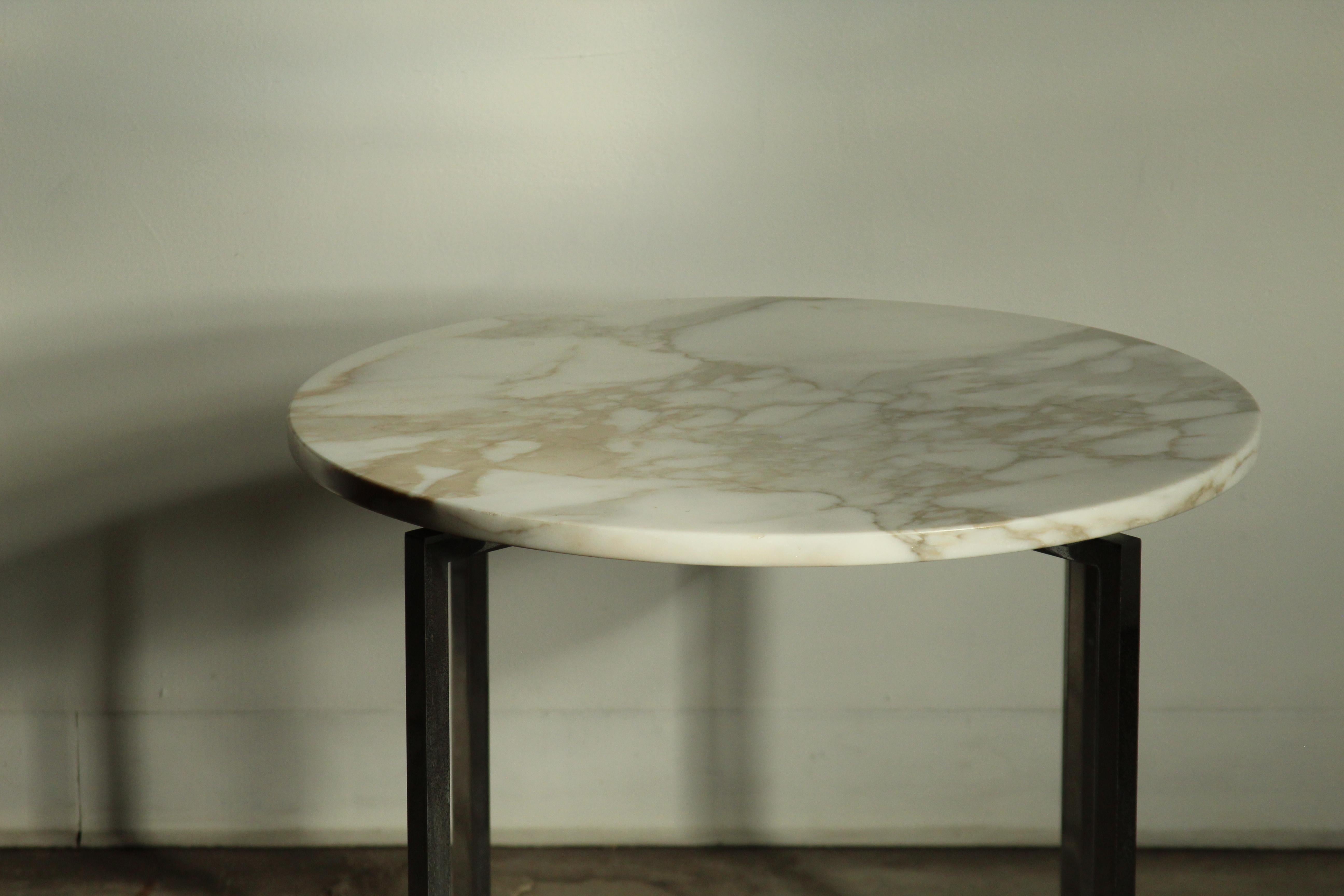 Chrome Florence Knoll Early Marble Side Table for Knoll, 1960s