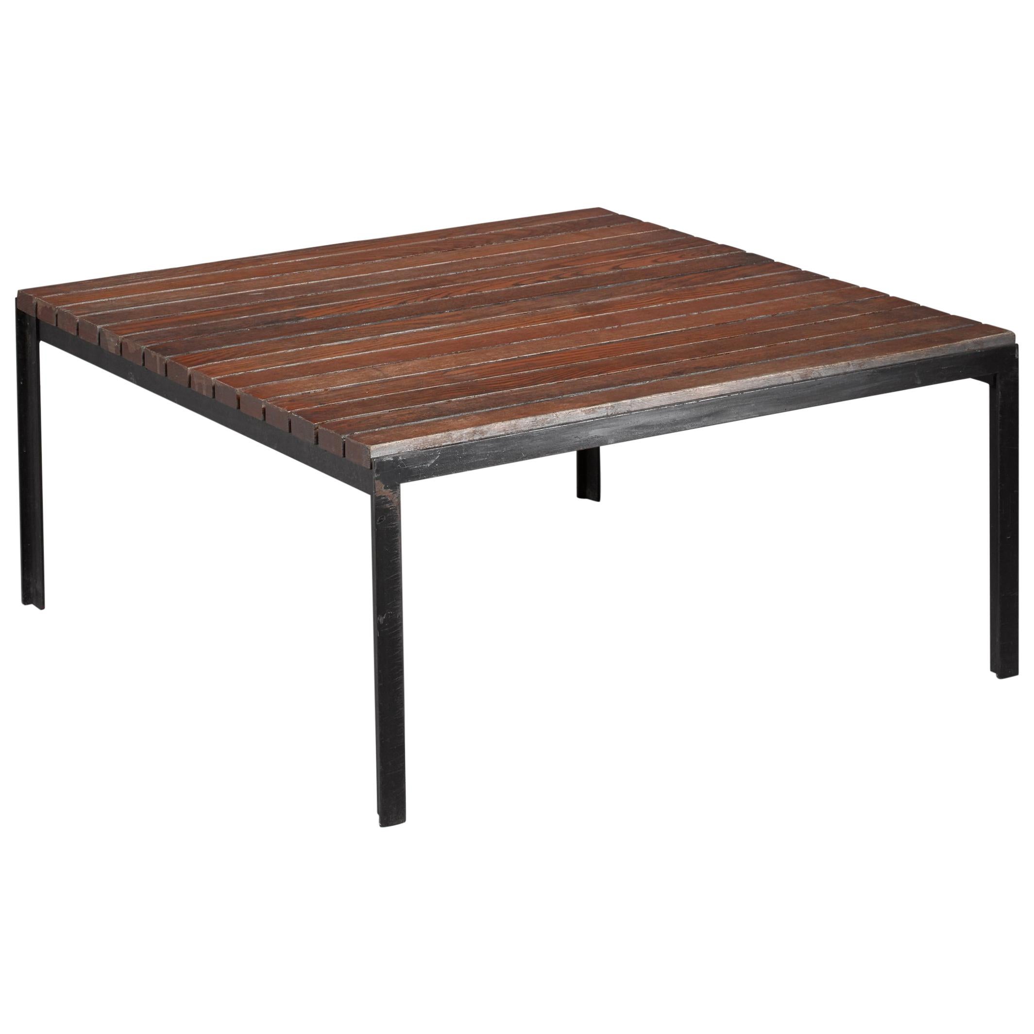 Florence Knoll Early T Bar Slat Coffee Or Side Table Usa 1950s
