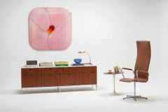 Florence Knoll Eight-Drawer Credenza Teakwood and Marble 1973