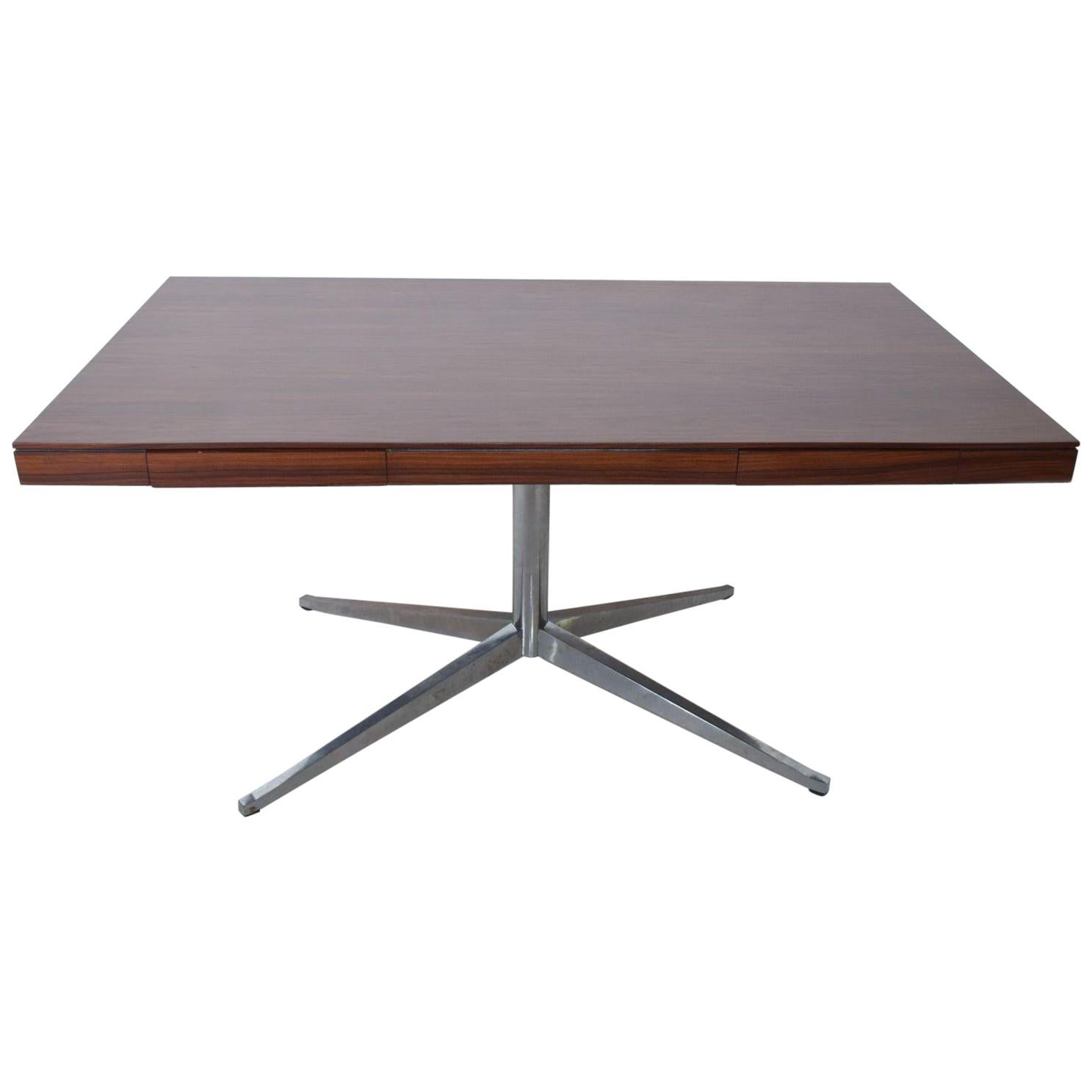 Florence KNOLL Executive Partners DESK Rosewood w/ Chrome Legs Refined Classic