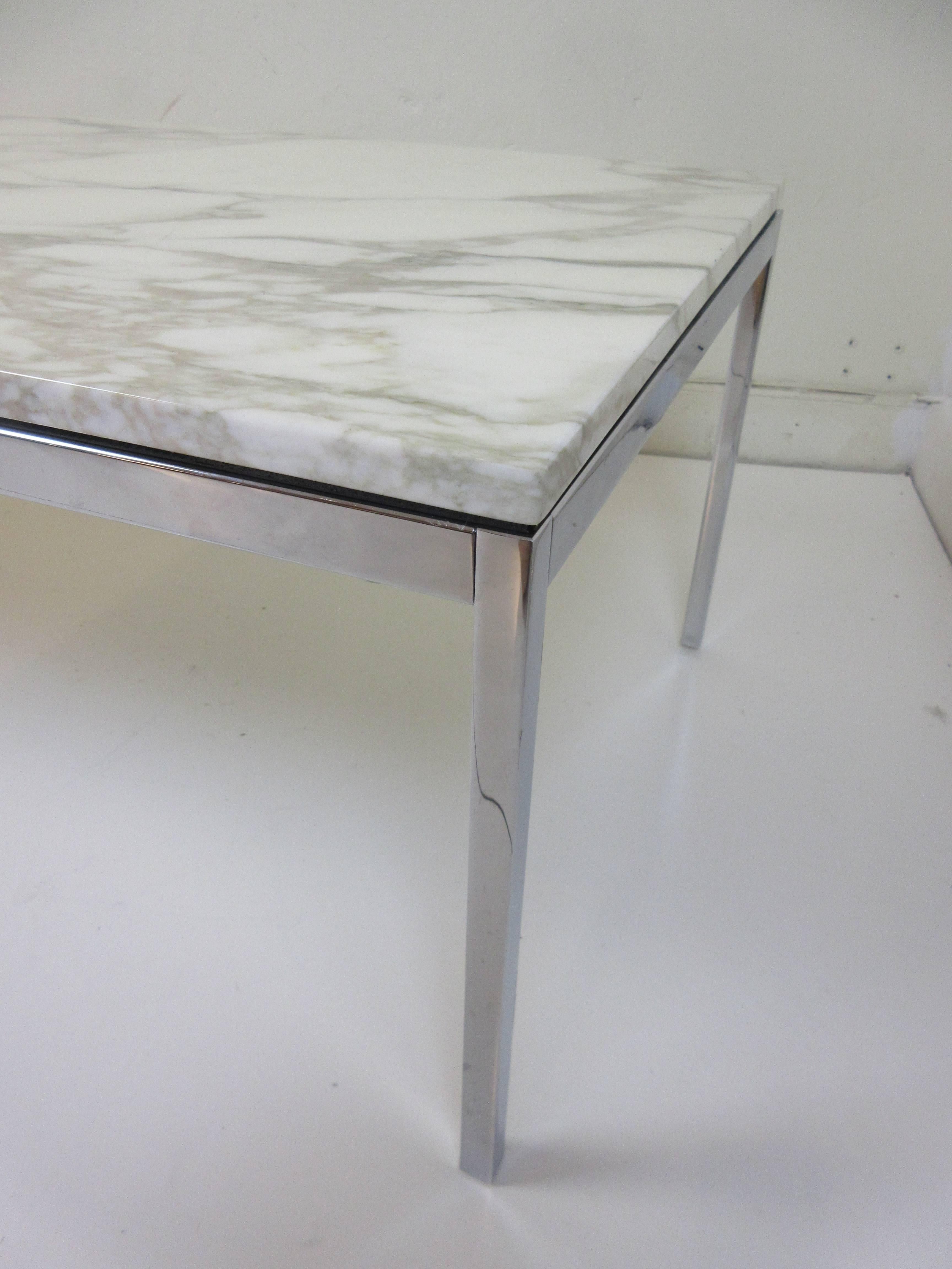 Mid-Century Modern Florence Knoll for Knoll 1961 Marble and Steel Coffee Table