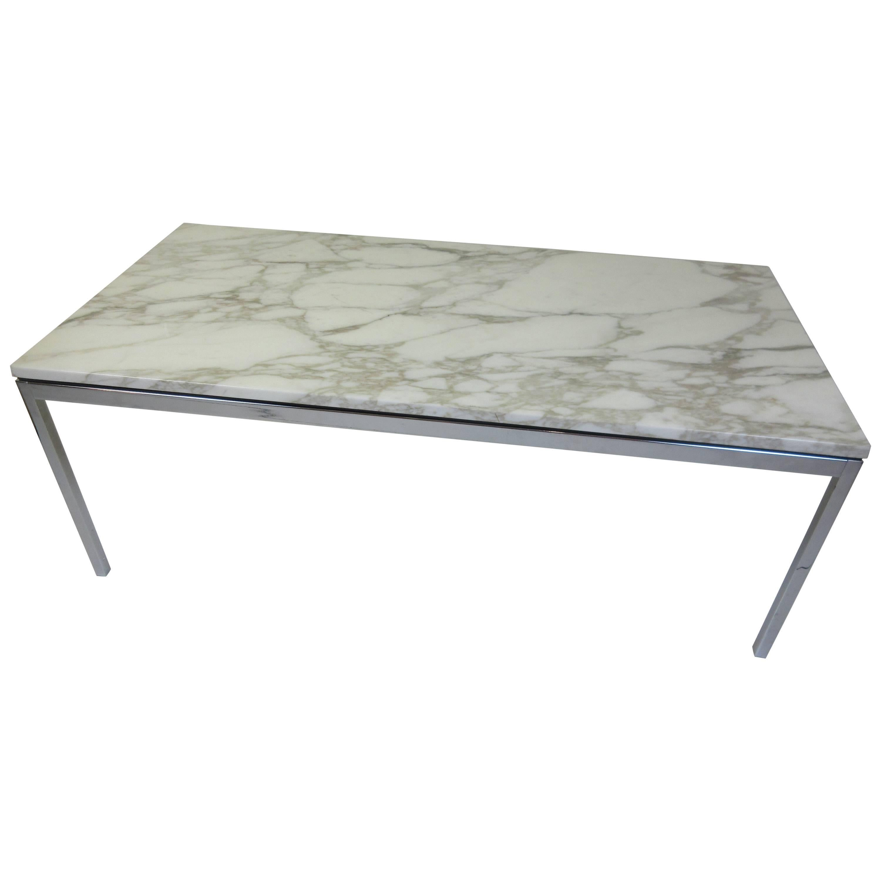 Florence Knoll for Knoll 1961 Marble and Steel Coffee Table