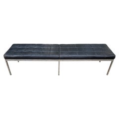 Florence Knoll for Knoll Panca in pelle nera da 72 pollici