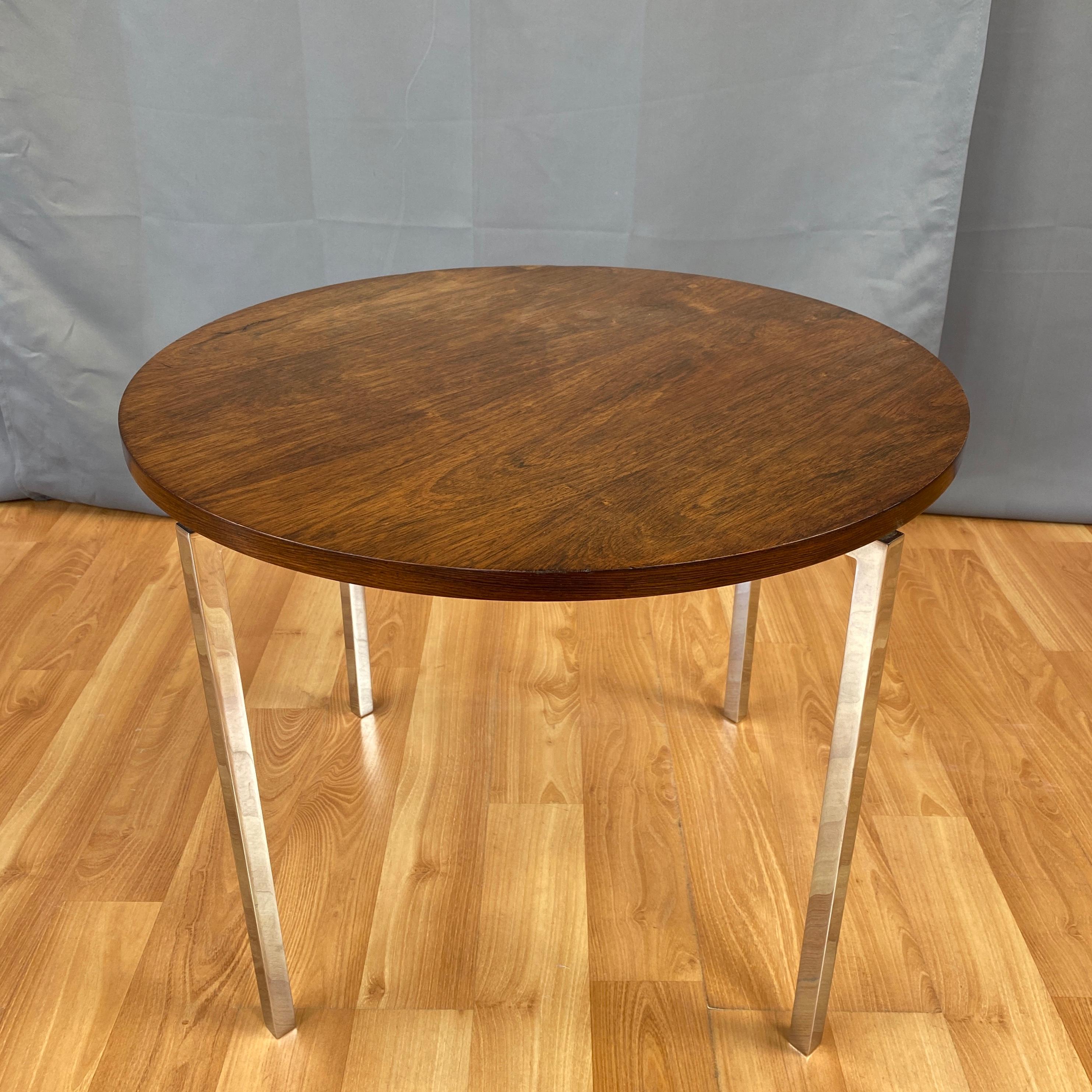 Florence Knoll for Knoll Associates Rosewood & Polished Nickel Round Side Table 4