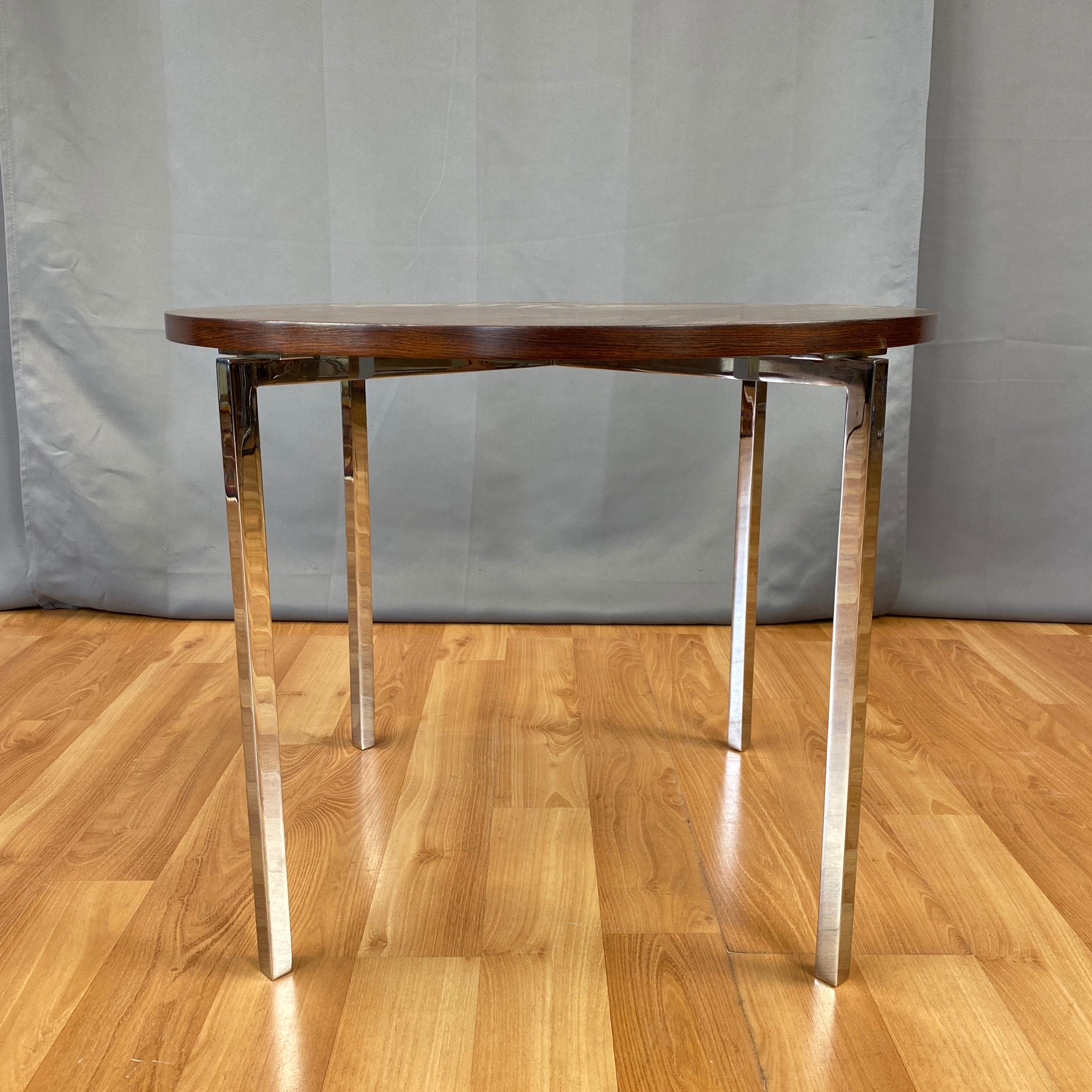 Florence Knoll for Knoll Associates Rosewood & Polished Nickel Round Side Table 5