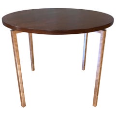 Florence Knoll for Knoll Associates Rosewood & Polished Nickel Round Side Table