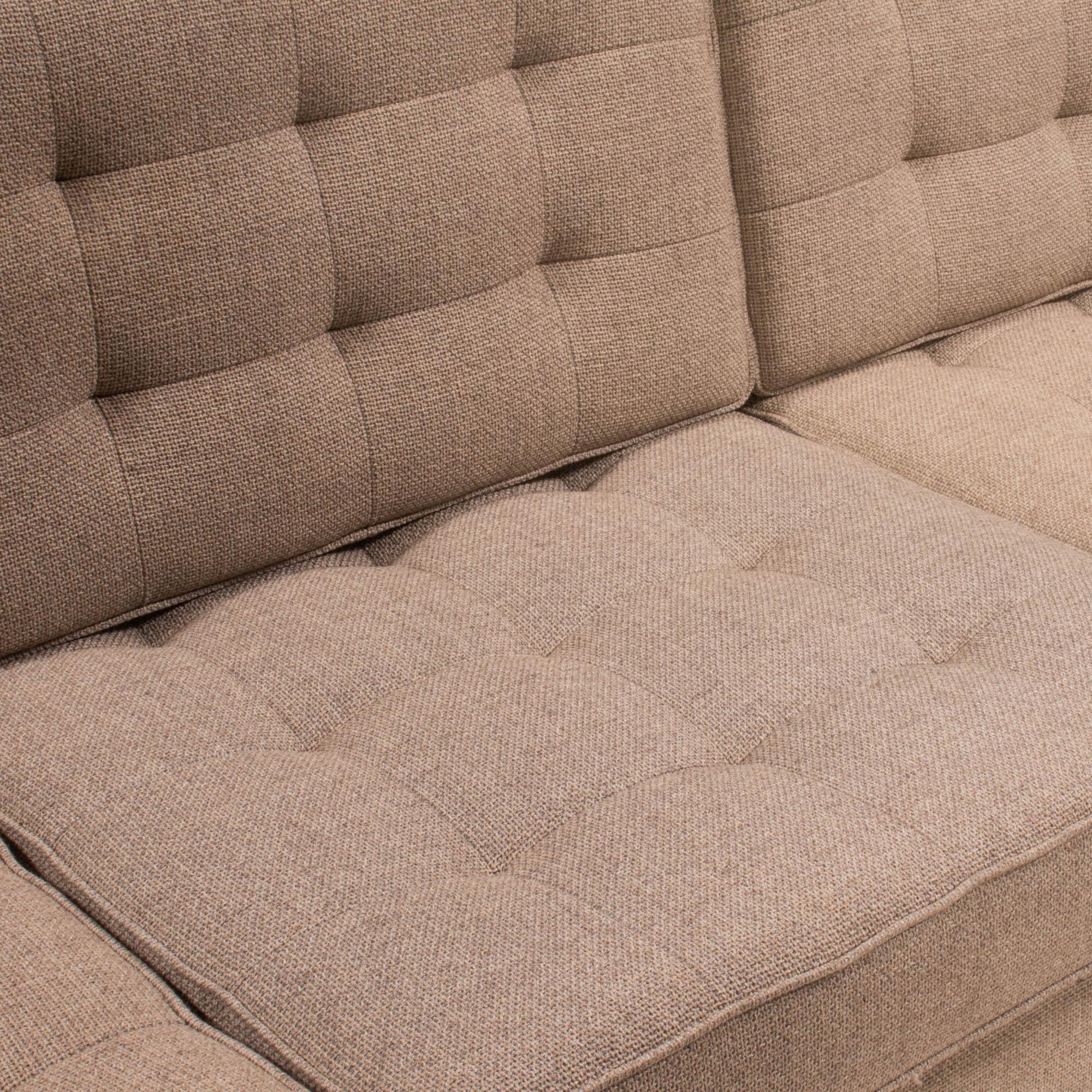 Florence Knoll for Knoll Beige Fabric Relaxed Three Seater Sofa In Good Condition In London, GB