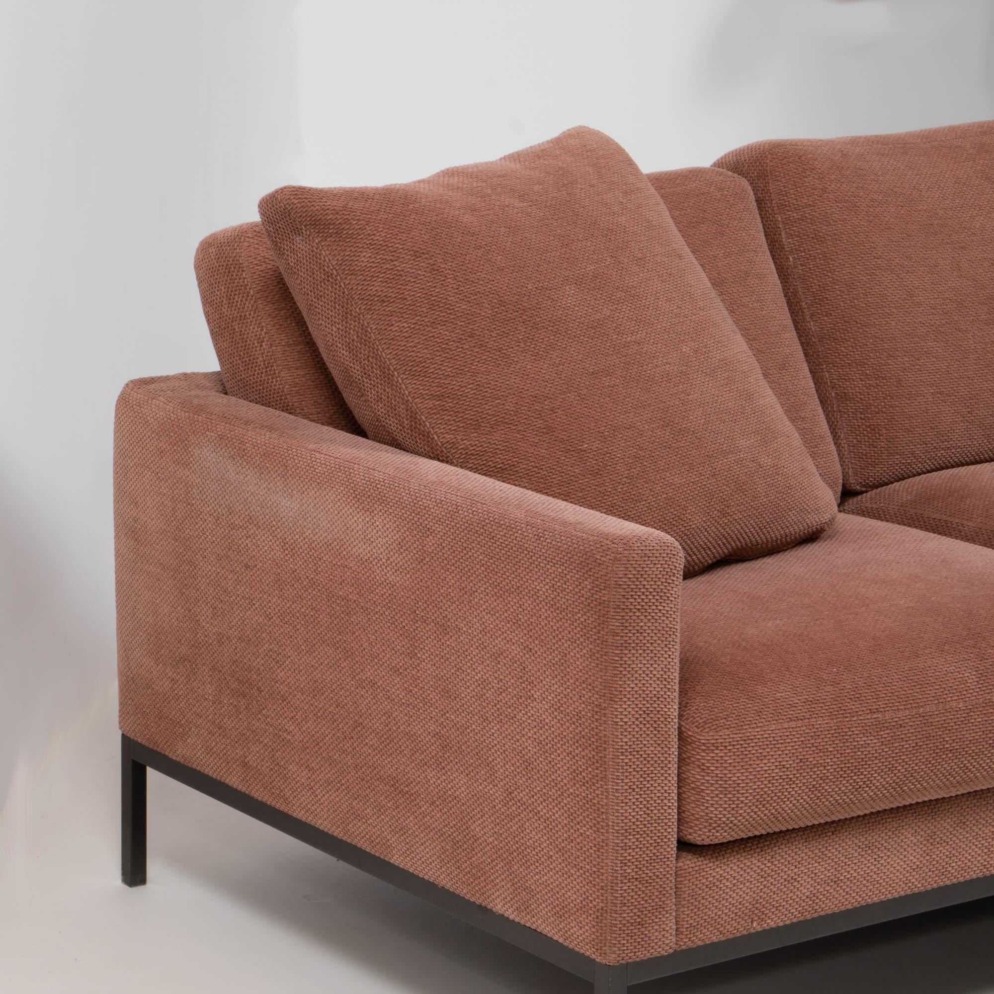 Florence Knoll for Knoll Dusky Pink Fabric Relax Sofa 2