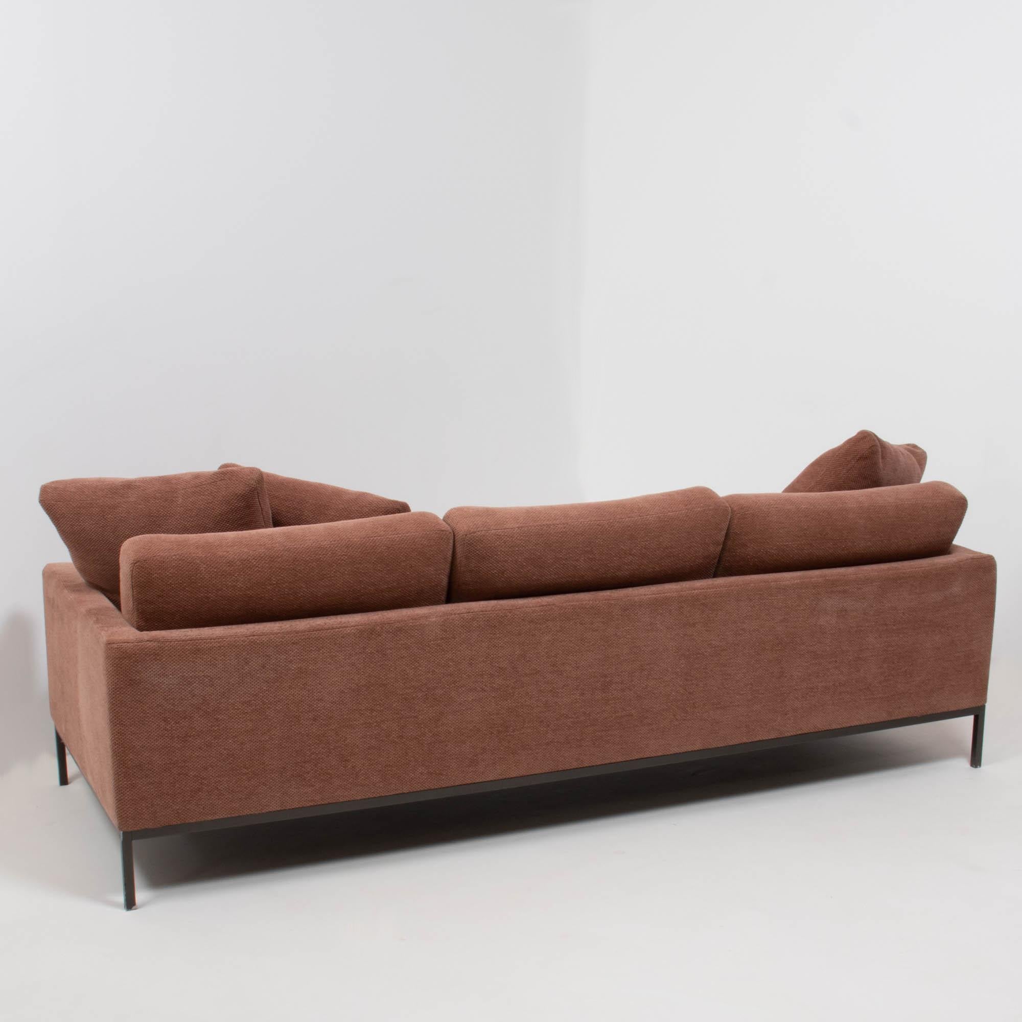 Mid-20th Century Florence Knoll for Knoll Dusky Pink Fabric Relax Sofa