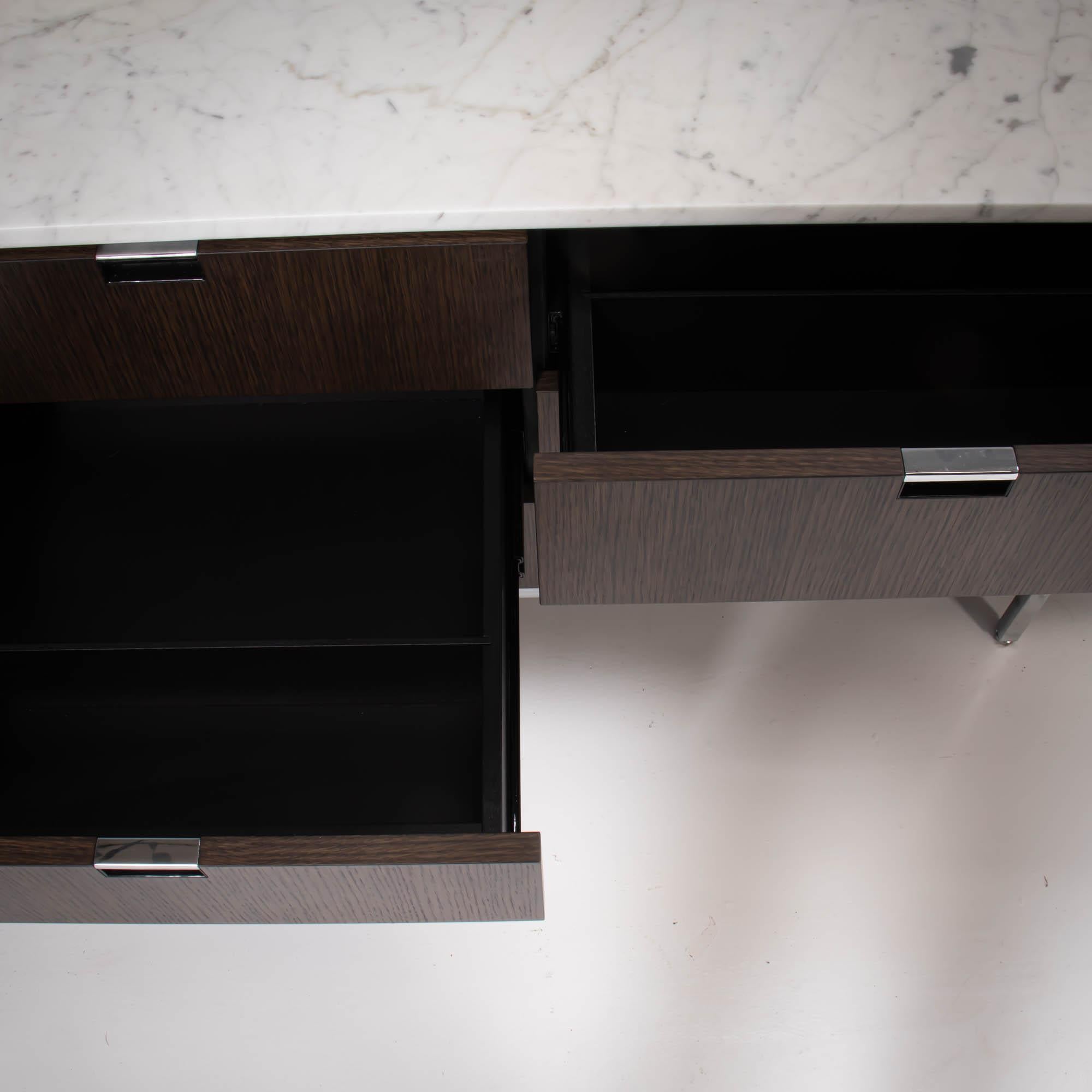 Contemporary Florence Knoll for Knoll Ebonised Oak & Marble Credenza