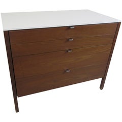 Florence Knoll for Knoll Four-Drawer Walnut Cabinet with Stone Top