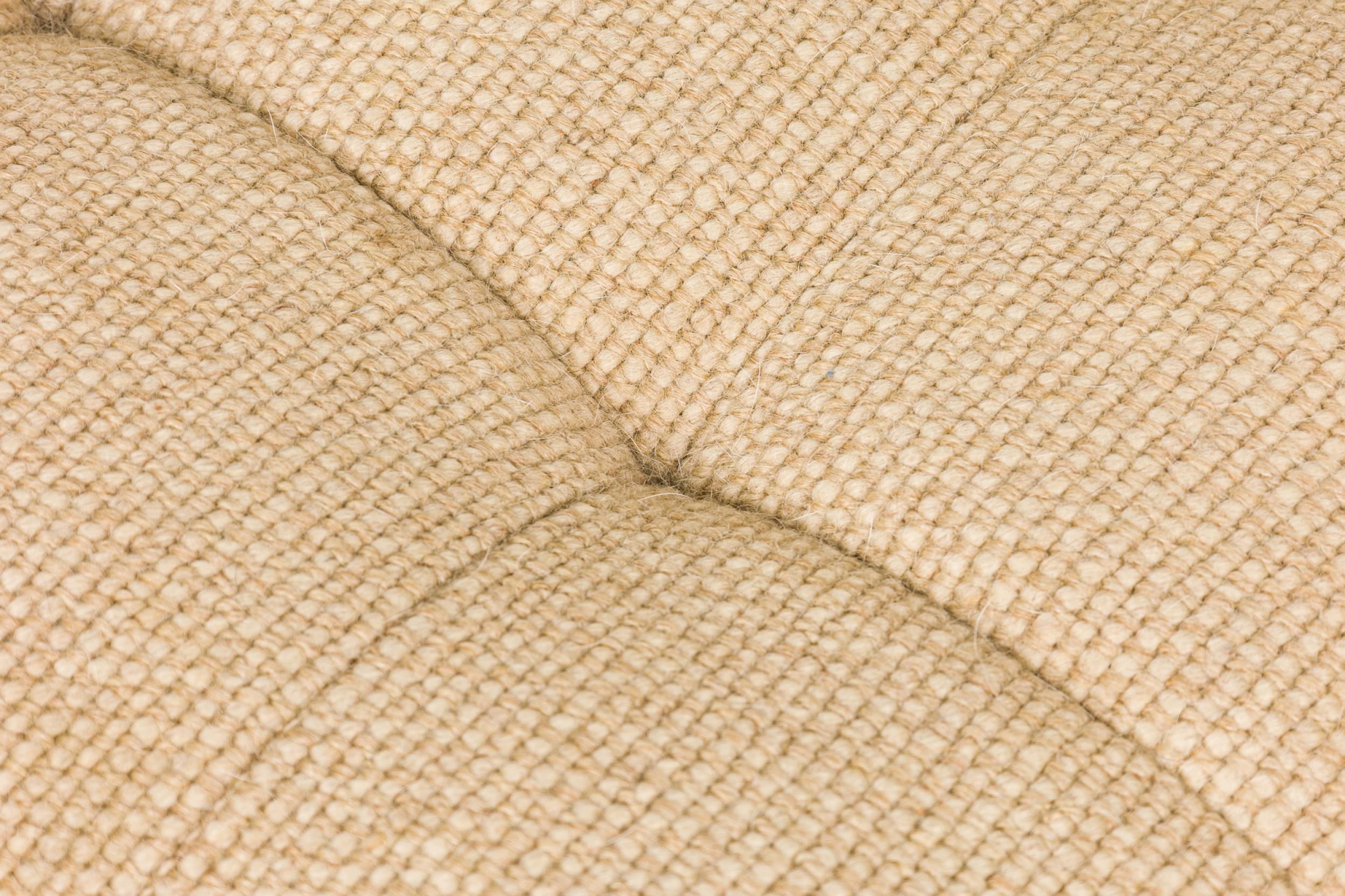 Florence Knoll für Knoll International, 3-sitziges, beigefarbenes, gepolstertes Sofa (Chrom) im Angebot