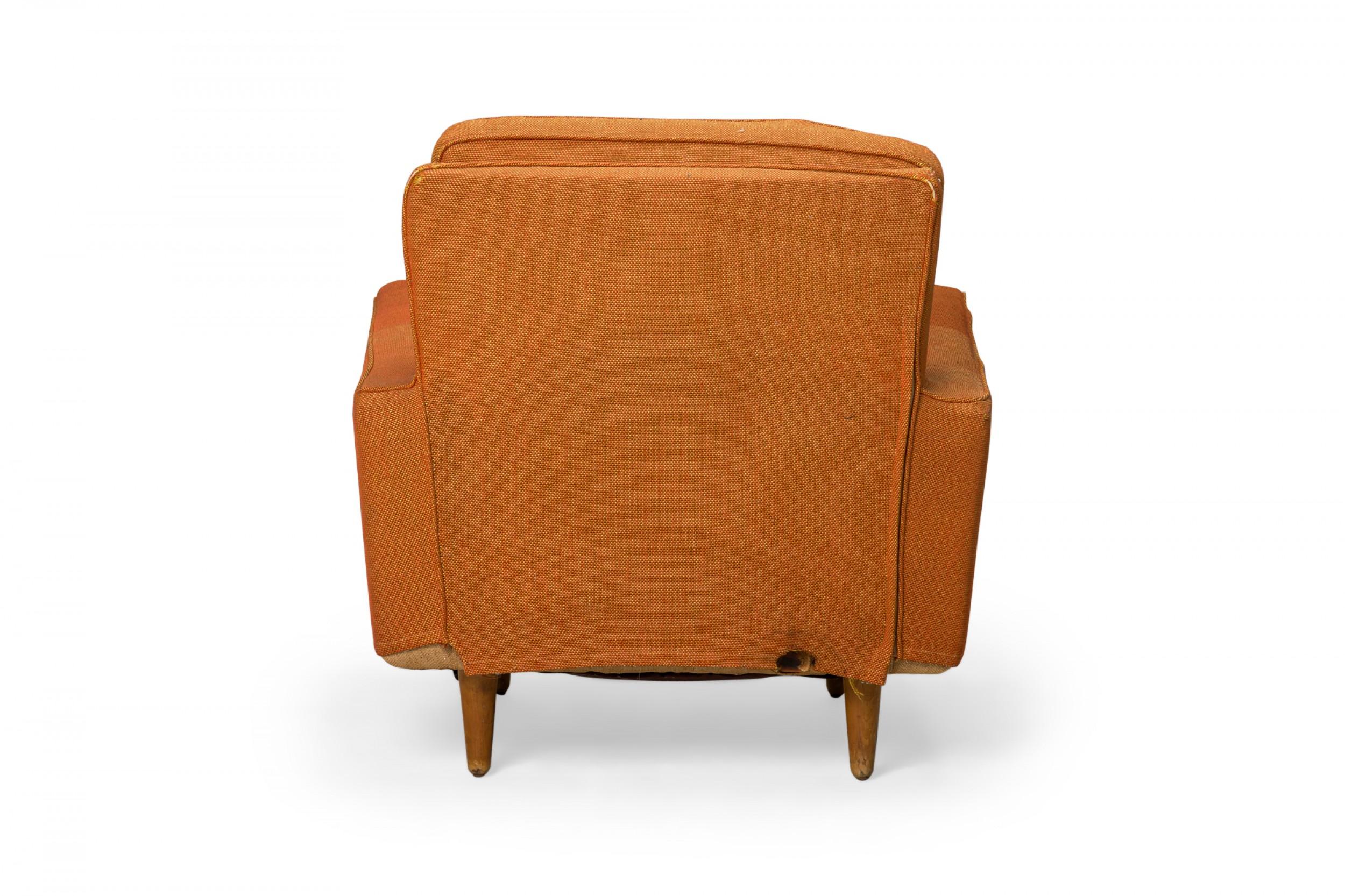 20th Century Florence Knoll for Knoll International American Mid-Century Orange Upholstered L For Sale