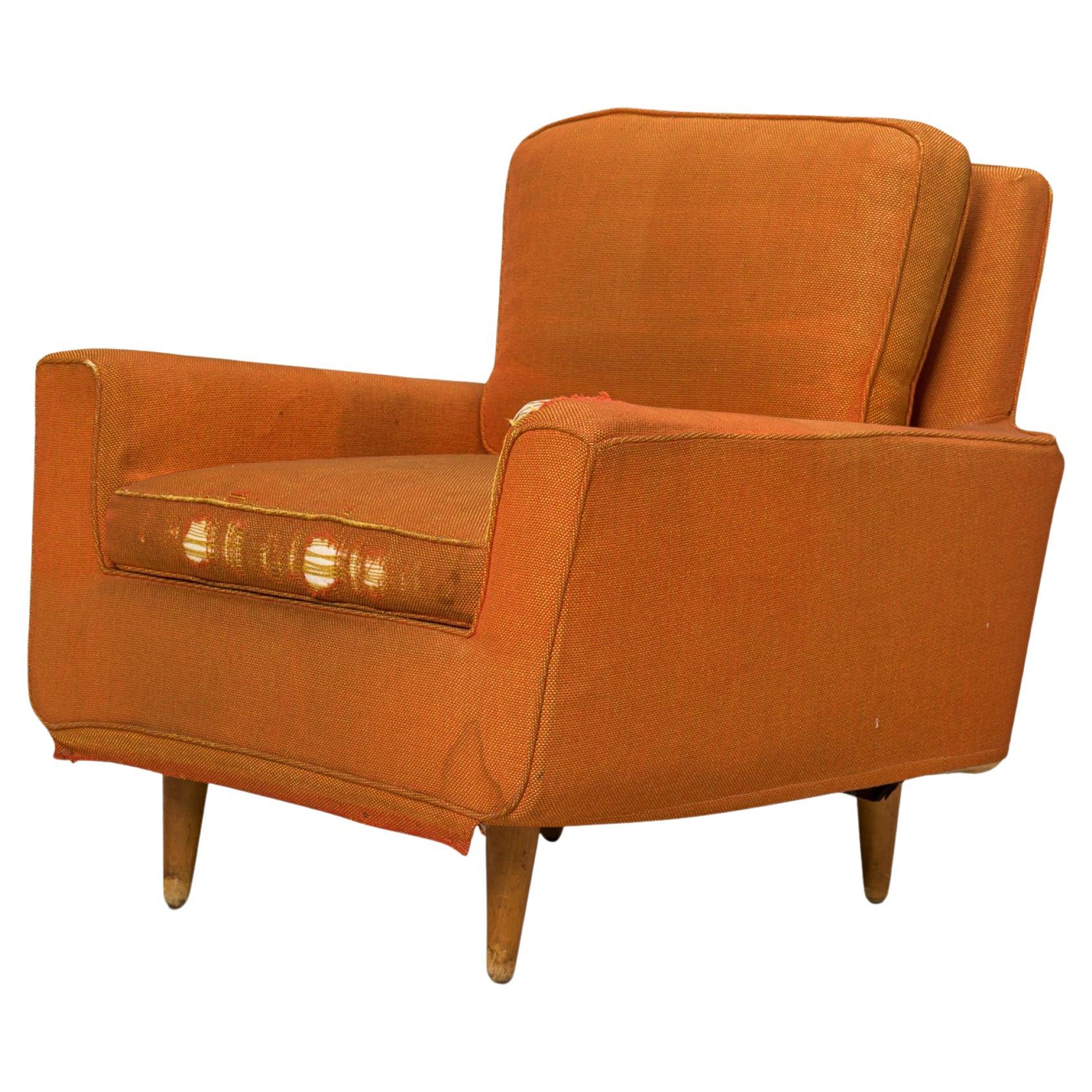 Florence Knoll for Knoll International American Mid-Century Orange Upholstered L